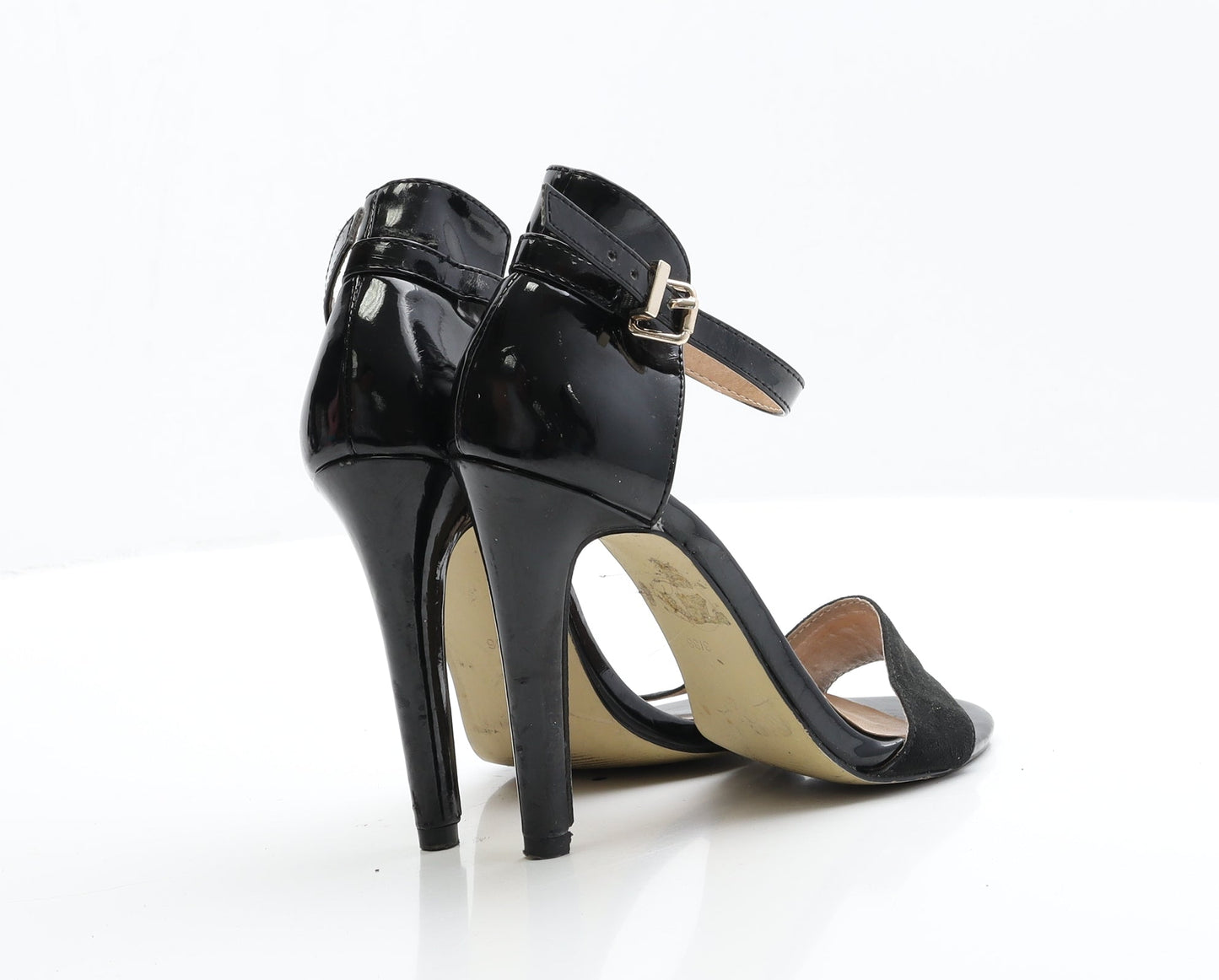 Atmosphere Womens Black  Patent Leather Strappy Heel 3 EUR 36