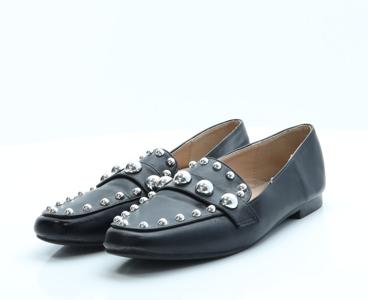 Preworn Womens Black  Polyester Loafer Flat 6 39