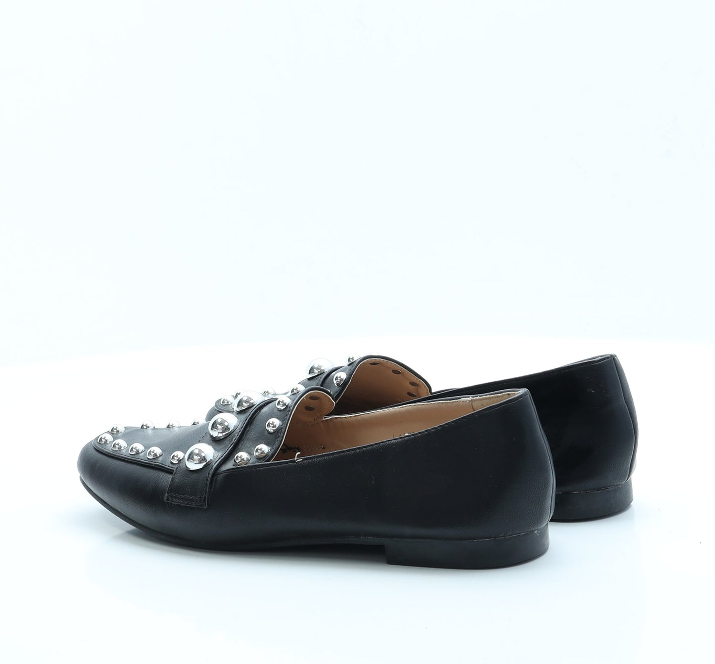 Preworn Womens Black  Polyester Loafer Flat 6 39