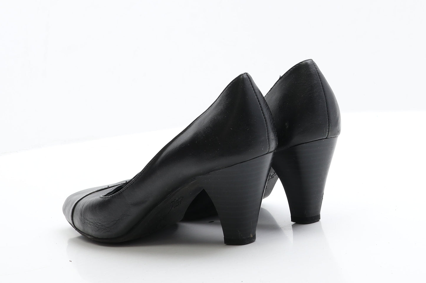 George Womens Black  Leather Court Heel 5 EUR 38