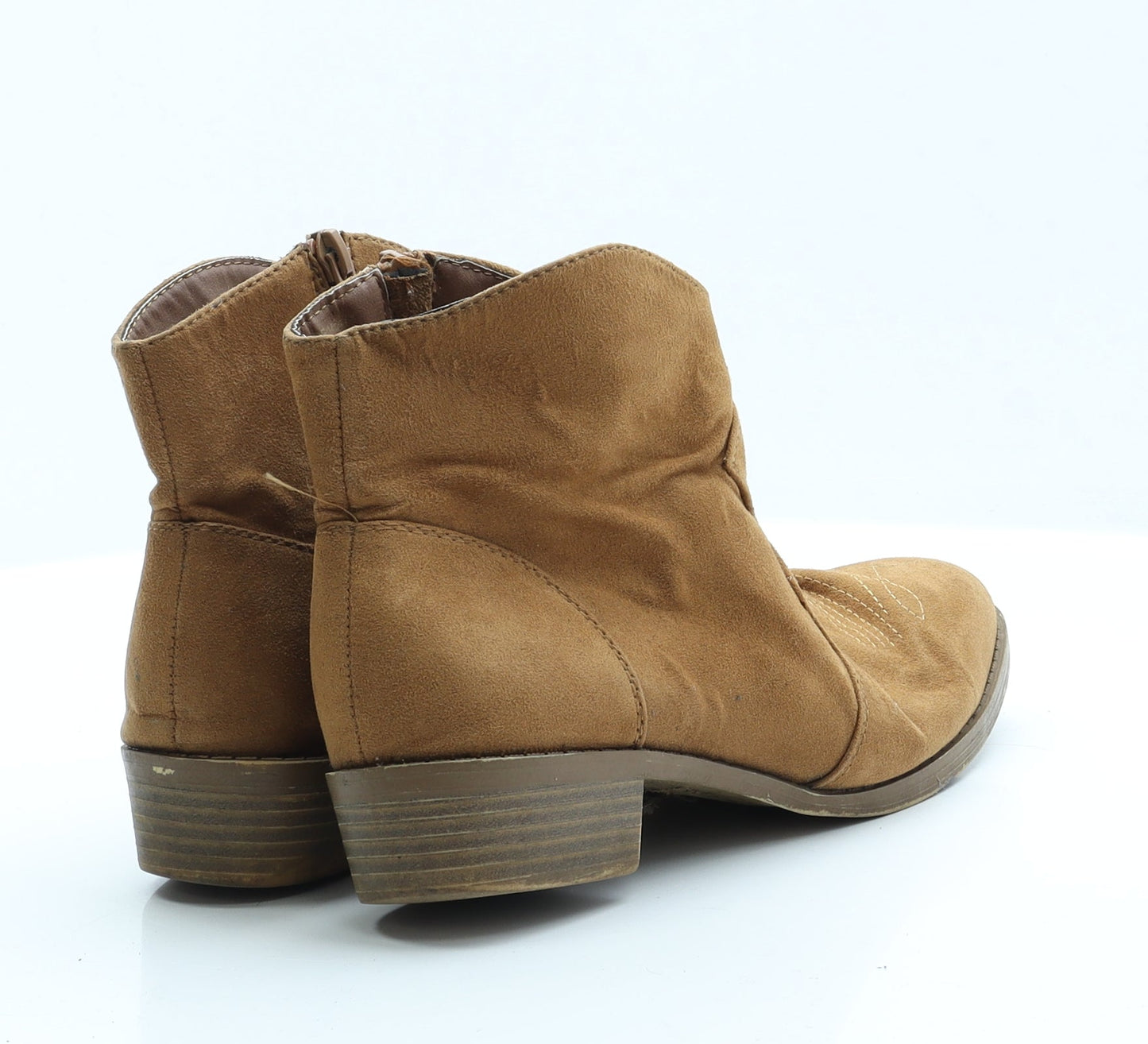 Primark Womens Brown  Faux Suede Cowboy Boot 5 EUR 38 US 7