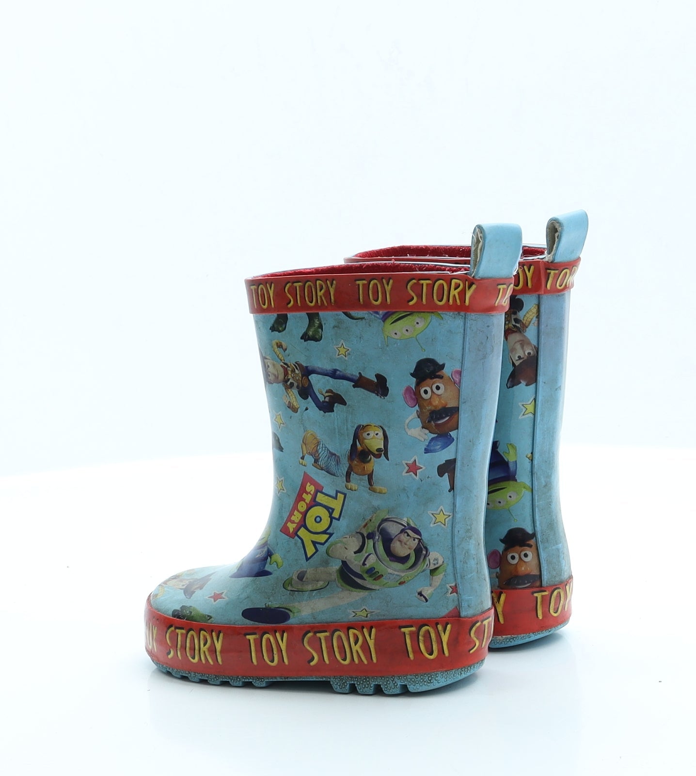 Preworn Boys Blue Geometric Rubber Wellies Boot 5