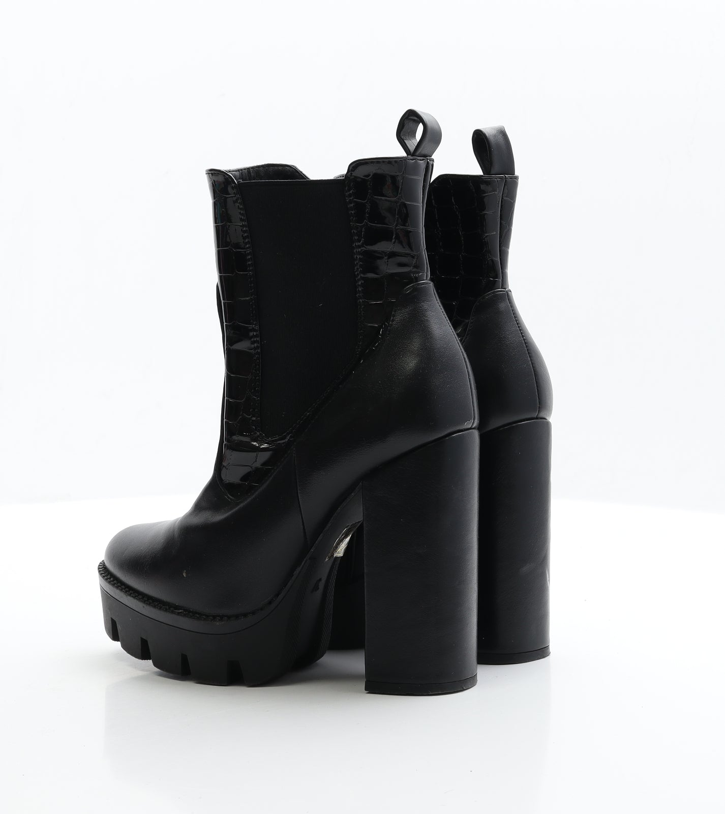 Lolita Womens Black  Faux Leather Platform Boot UK 4 EUR 37