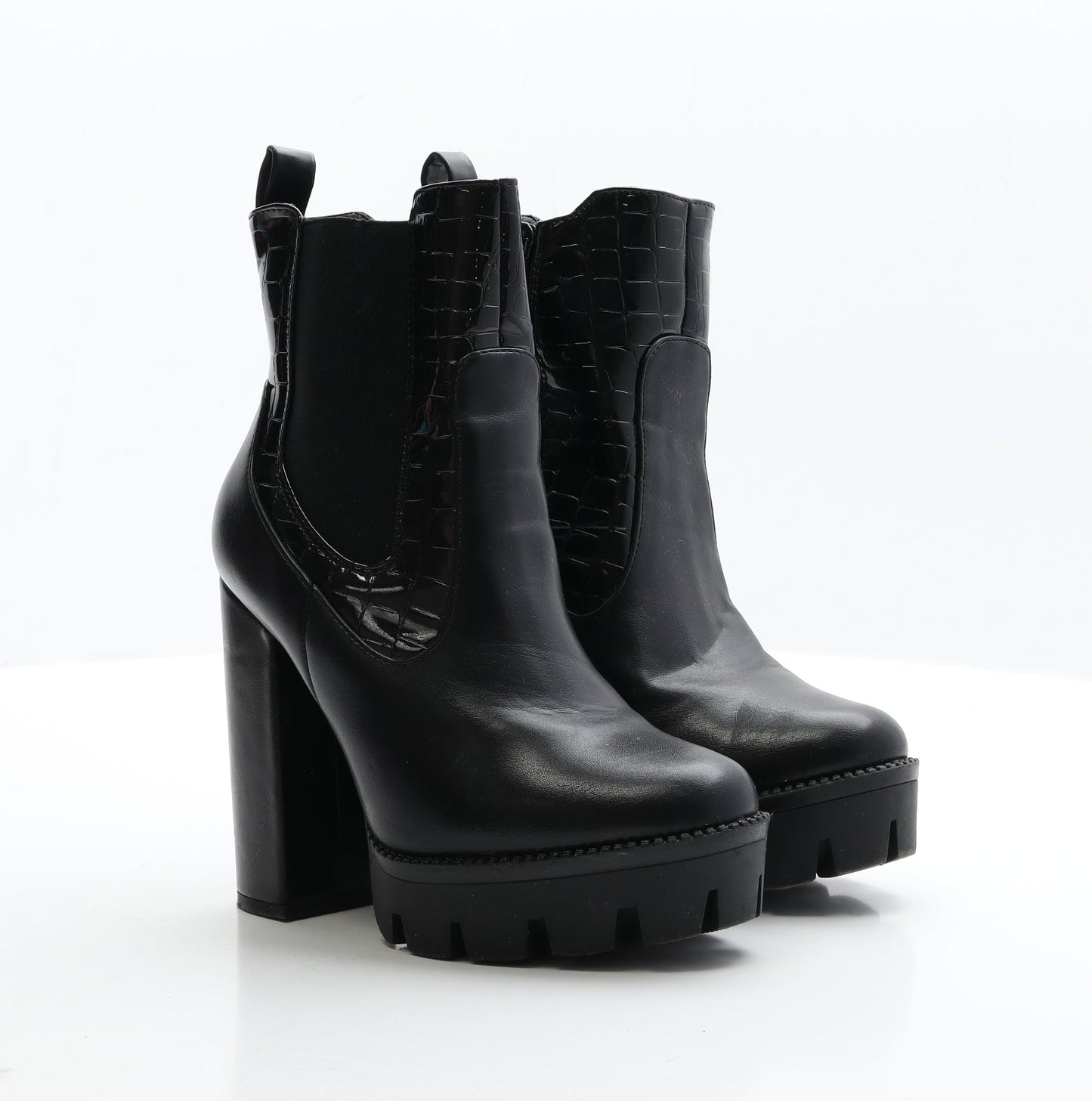 Lolita Womens Black  Faux Leather Platform Boot UK 4 EUR 37