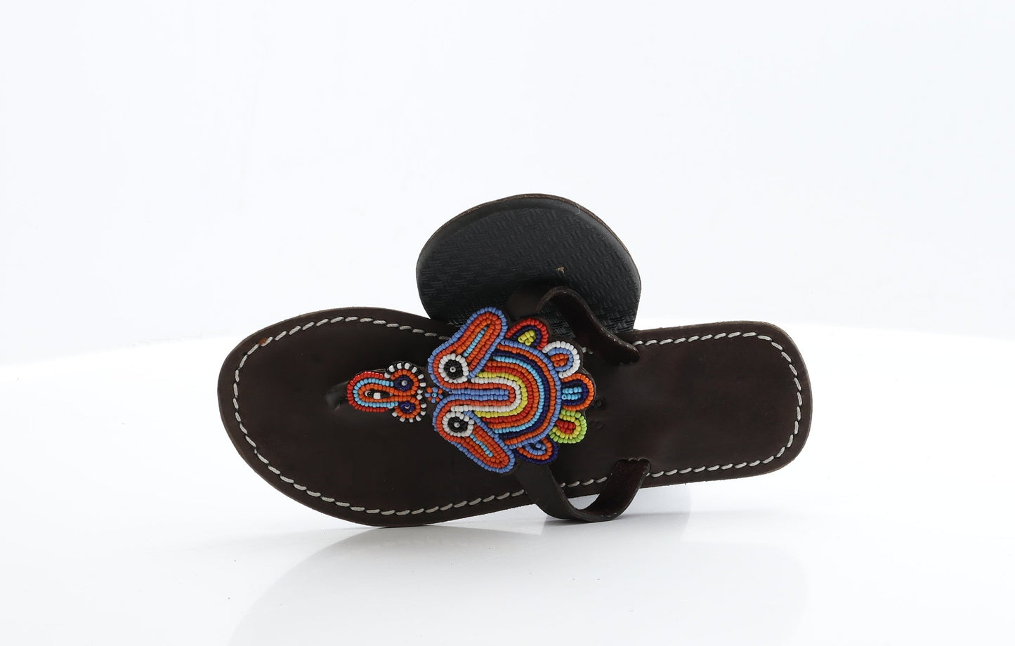Preworn Womens Multicoloured  Faux Leather Thong Flat UK 5 38