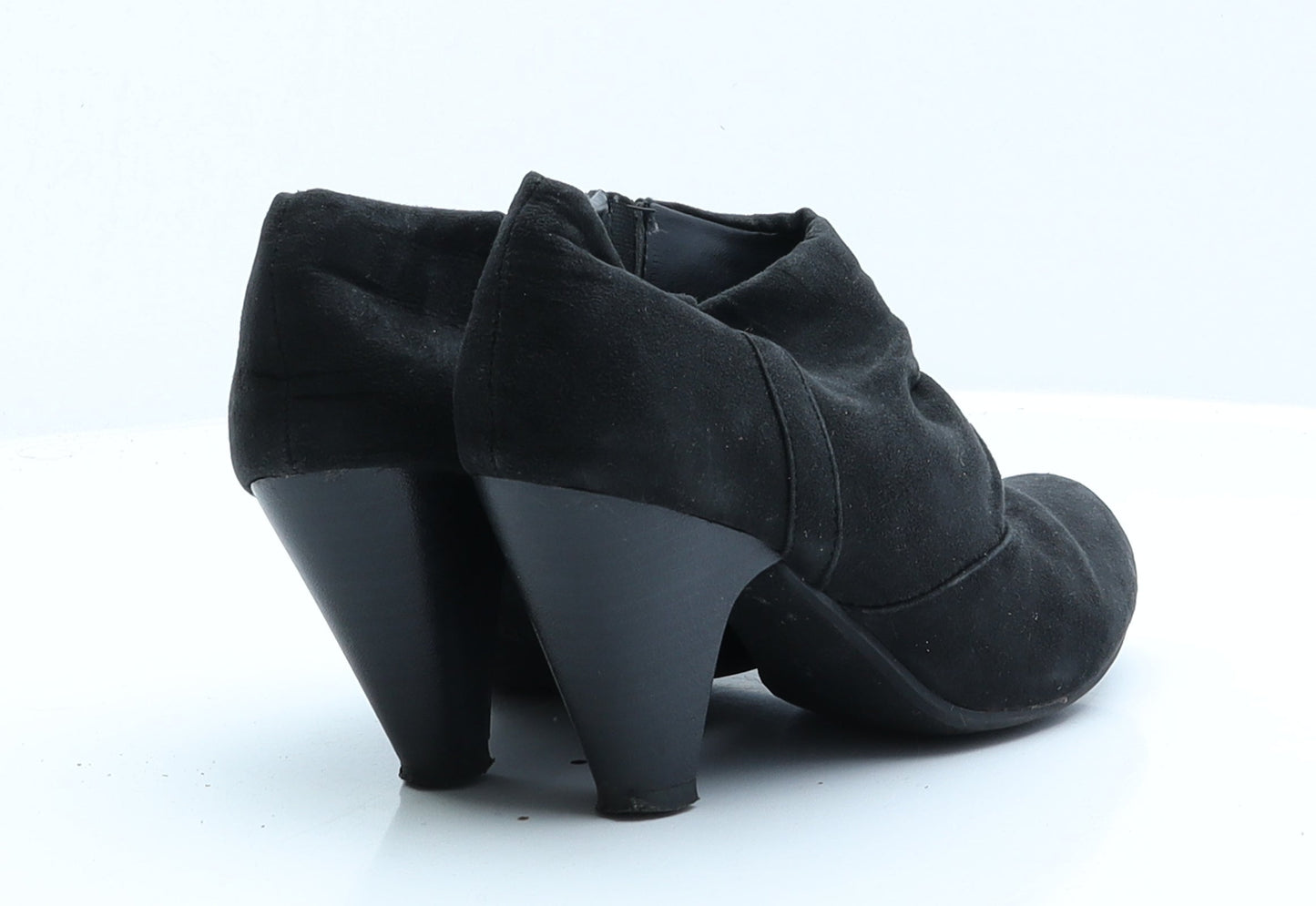 F&F Womens Black  Faux Leather Bootie Boot UK 5 EUR 38