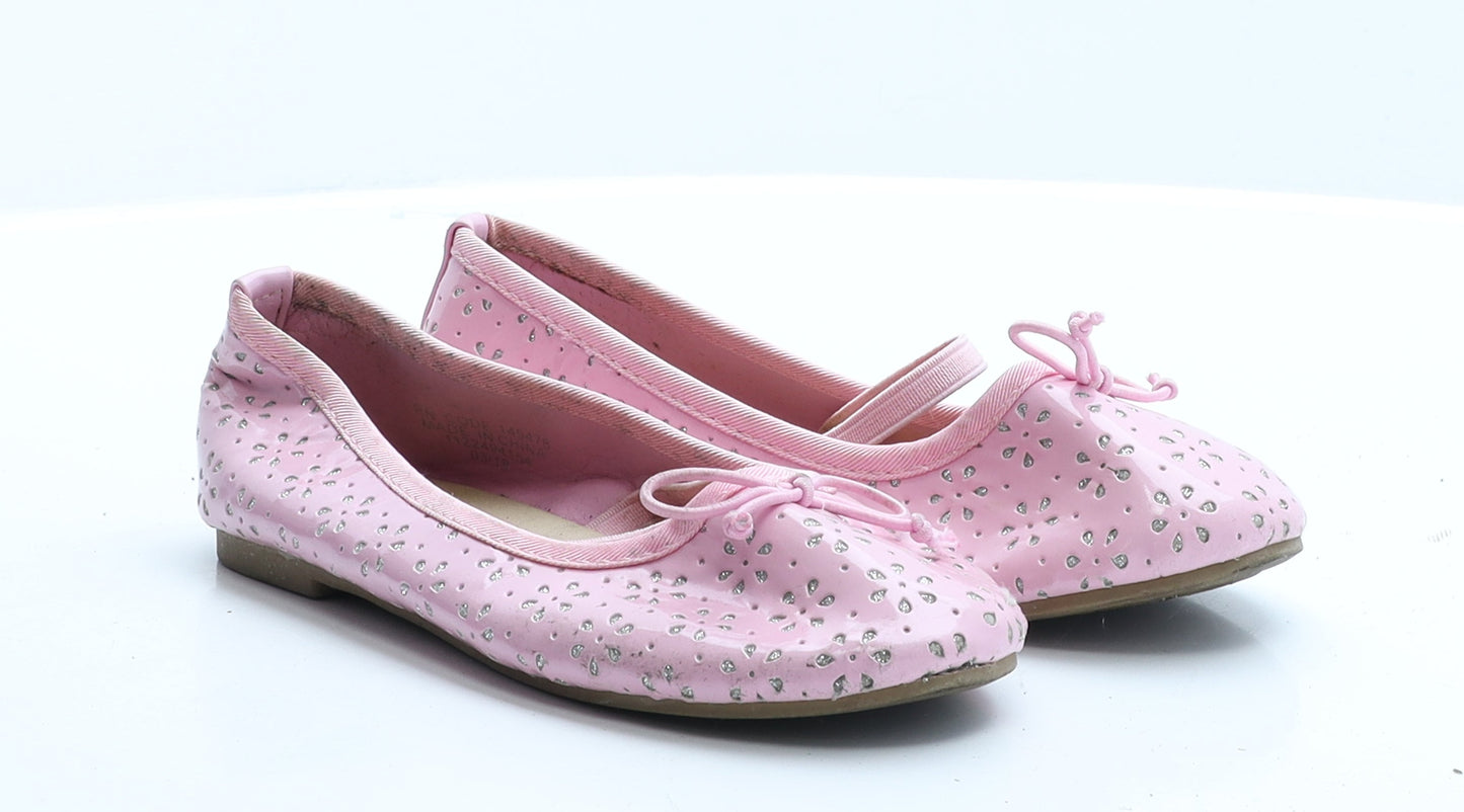 Primark Girls Pink Geometric Vinyl Ballet Sandal UK 11 11 EUR 29