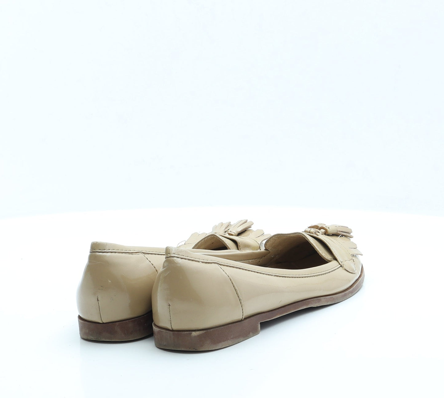 F&F Womens Beige  Vinyl Slip On Flat UK 5 38