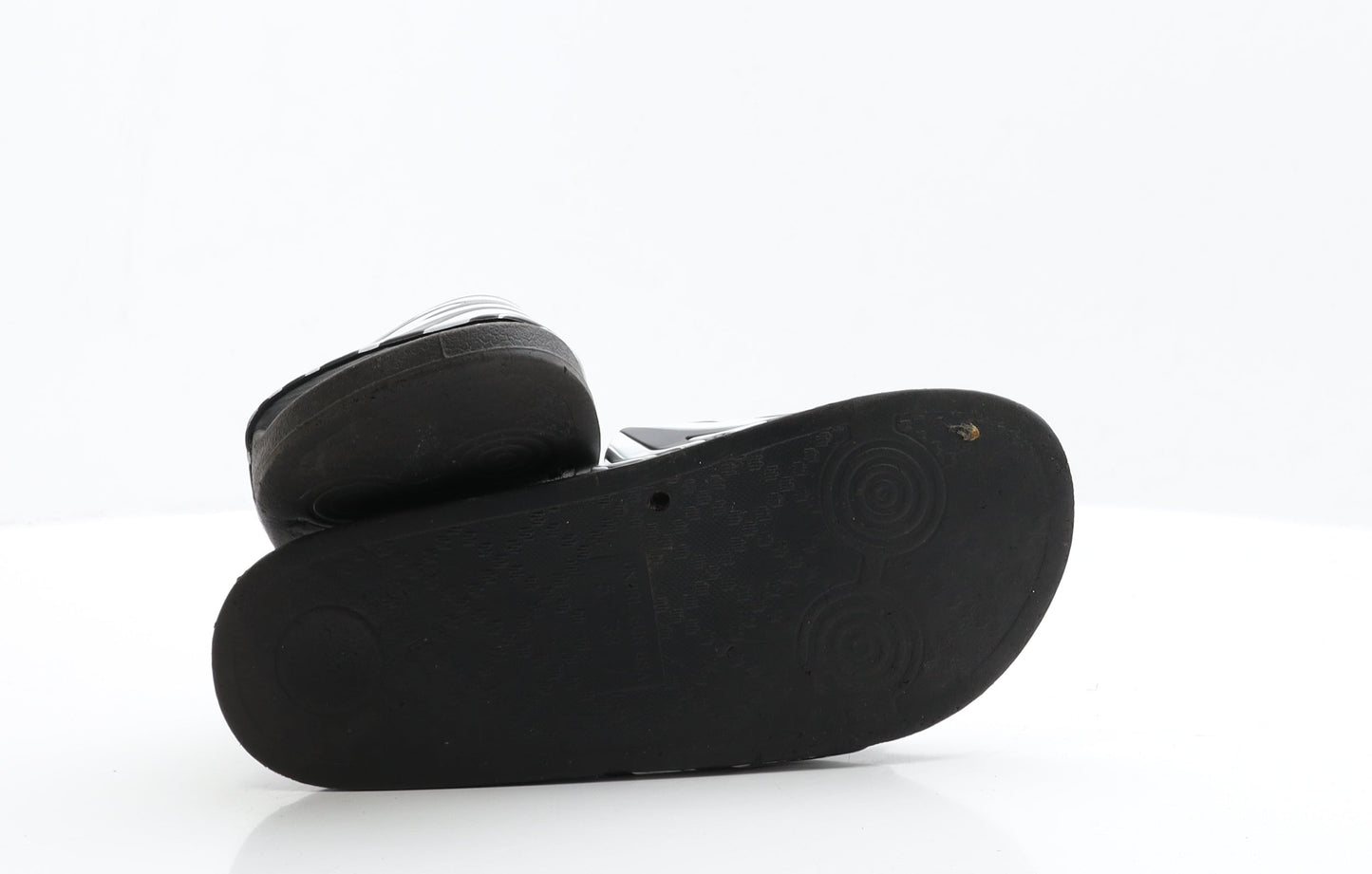 Primark Womens Black Animal Print Rubber Slider Sandal UK 5 EUR 38