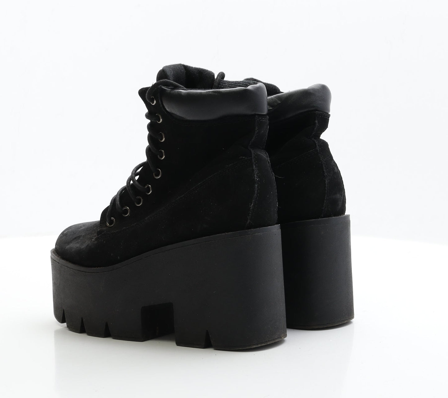 Preworn Womens Black Faux Suede Bootie Boot UK 4 EUR 37