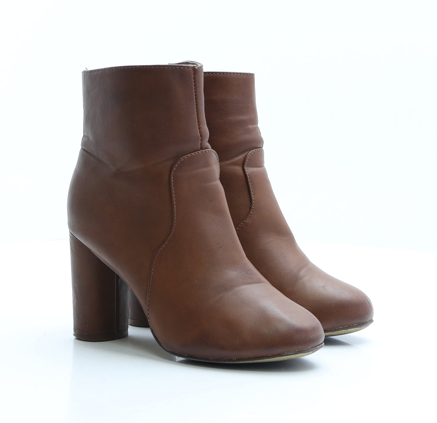 Atmosphere Womens Brown Faux Leather Bootie Boot UK 4 EUR 37