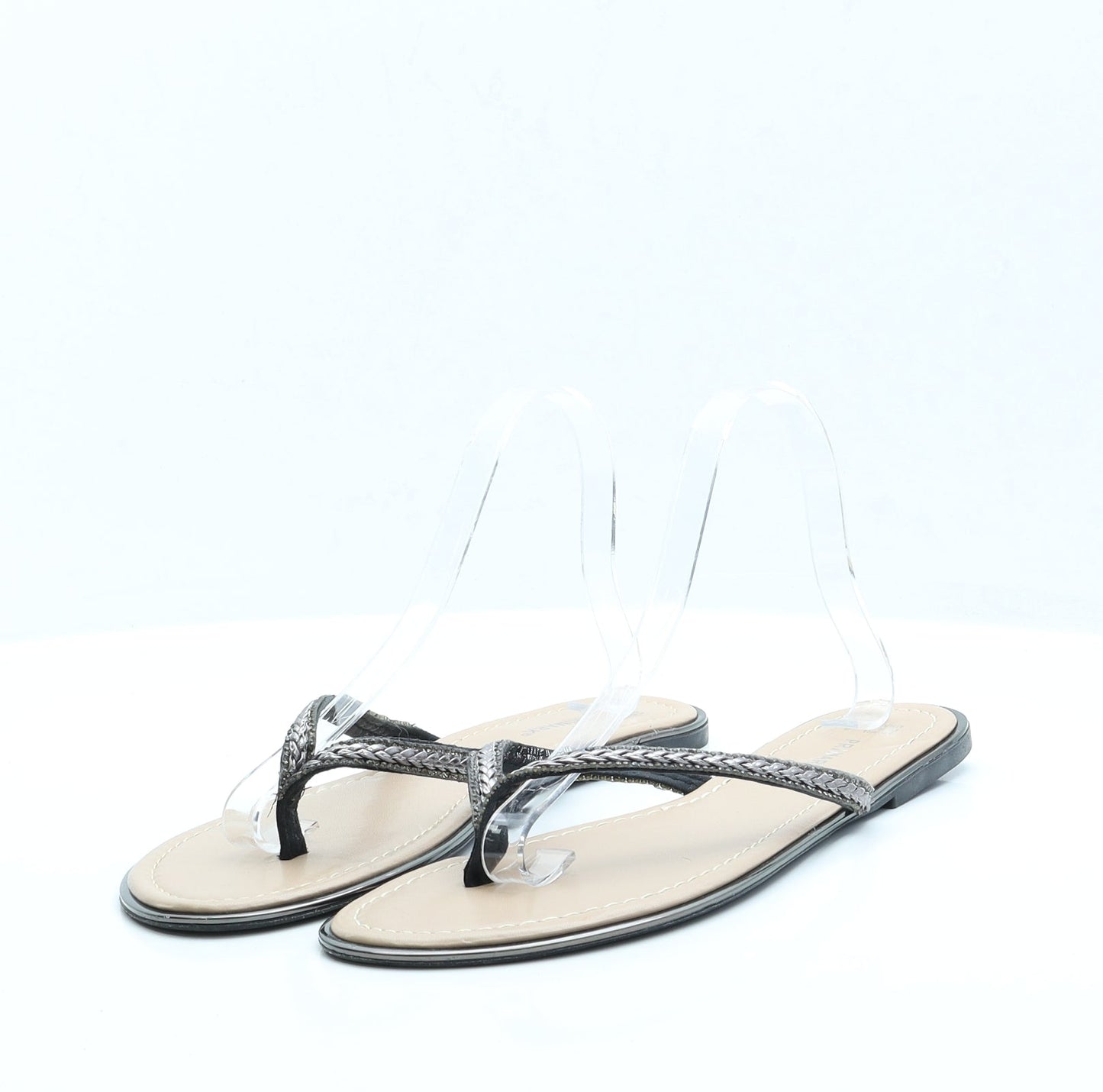 Primark Womens Black Polyester Thong Sandal UK 8 EUR 41 US 10