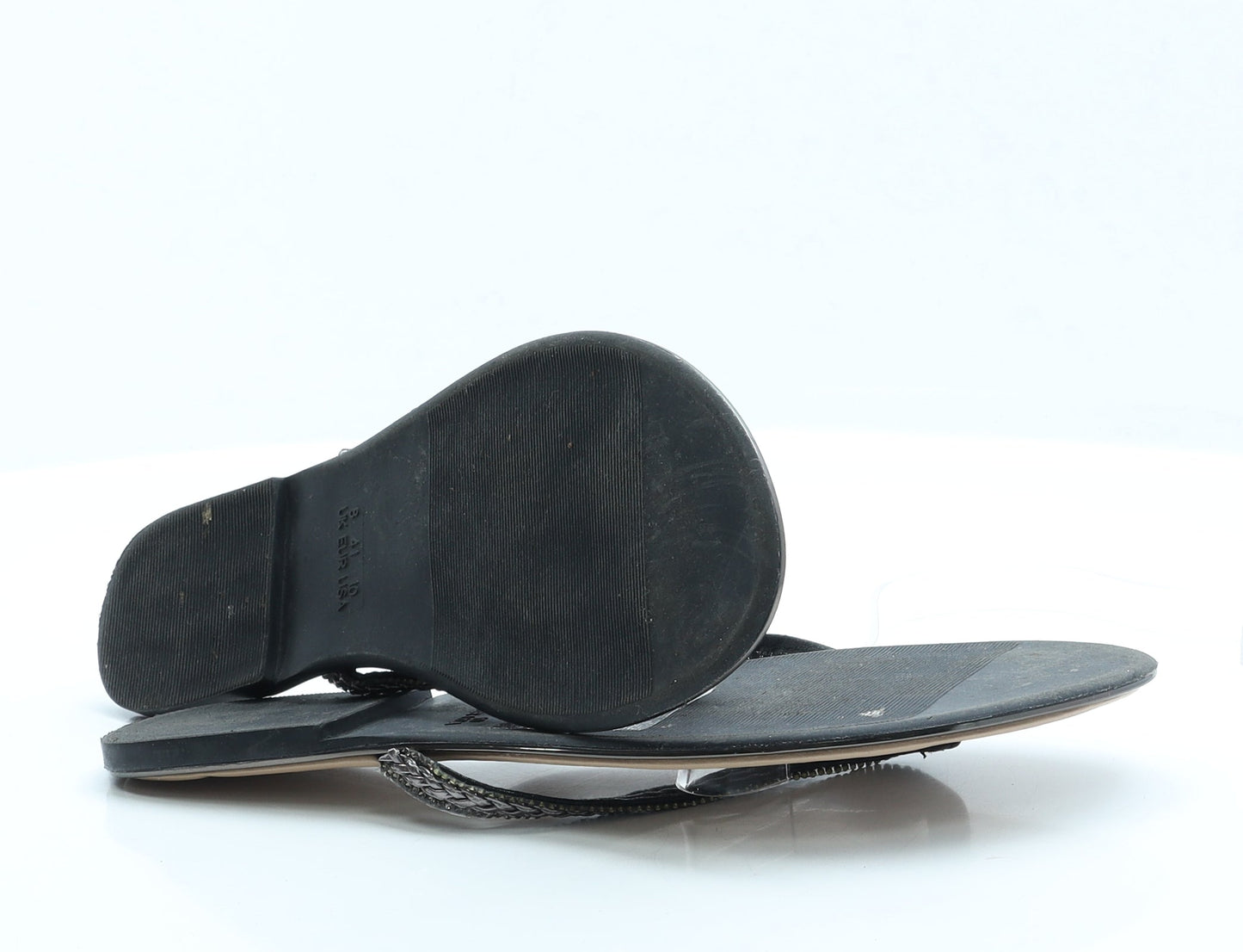 Primark Womens Black Polyester Thong Sandal UK 8 EUR 41 US 10
