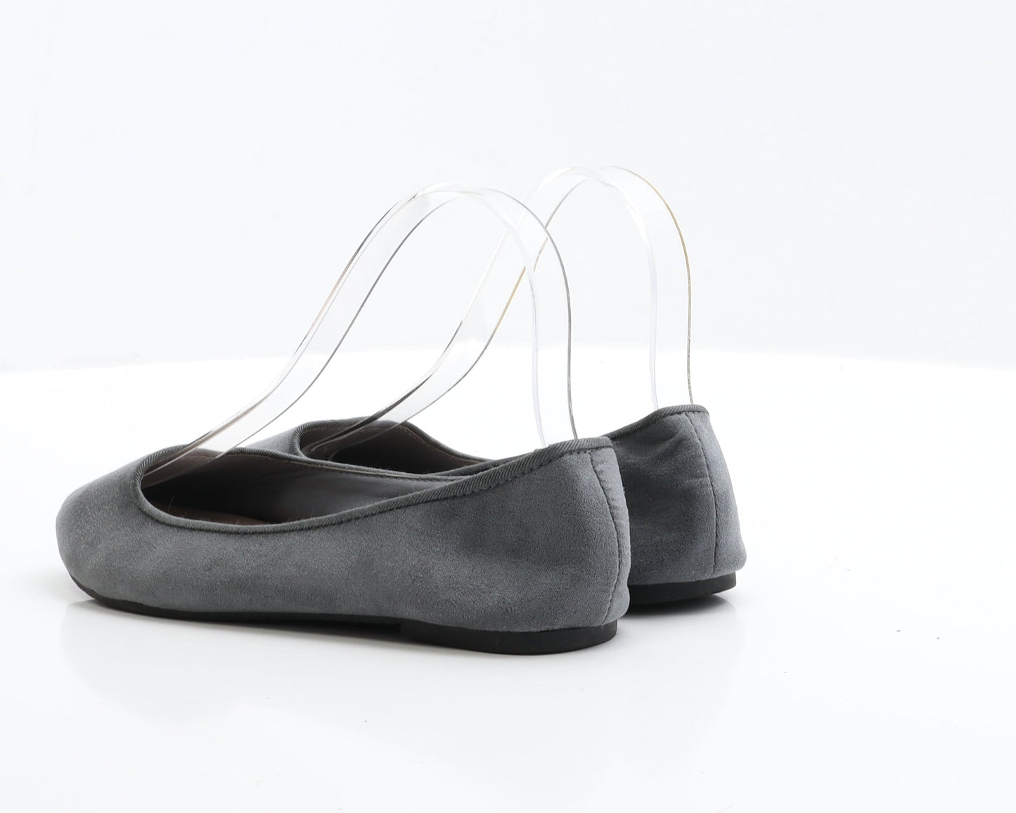 Primark Womens Grey Faux Suede Ballet Flat UK 4 EUR 37