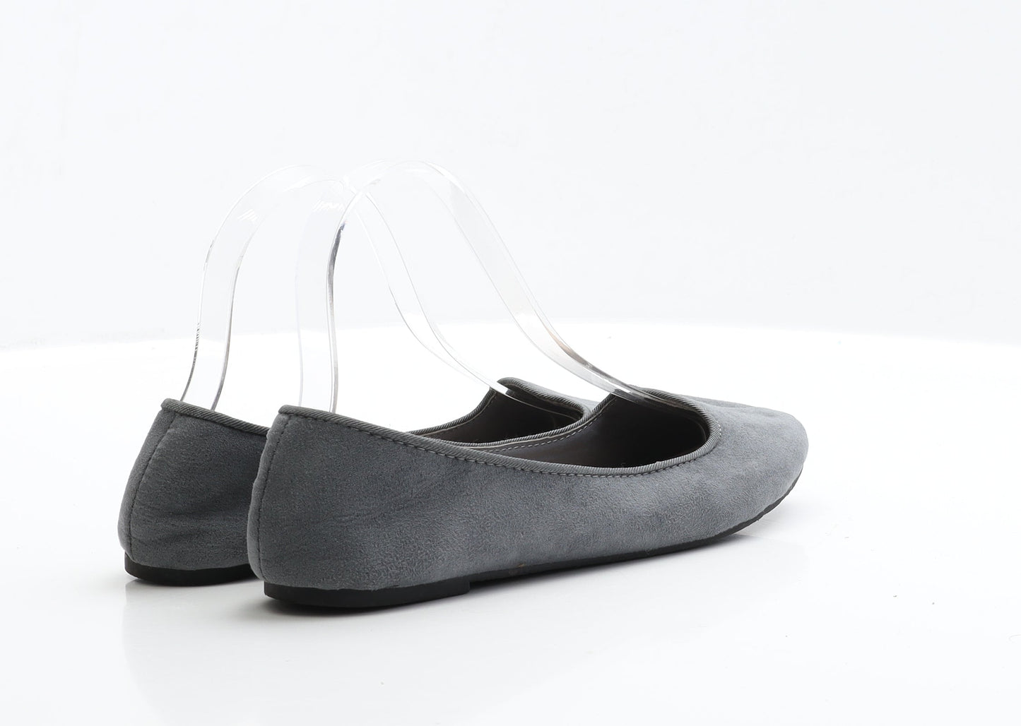 Primark Womens Grey Faux Suede Ballet Flat UK 4 EUR 37