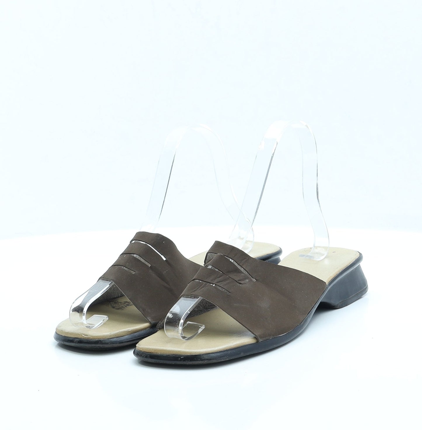 Preworn Womens Brown Polyester Slip On Sandal UK 5 EUR 38
