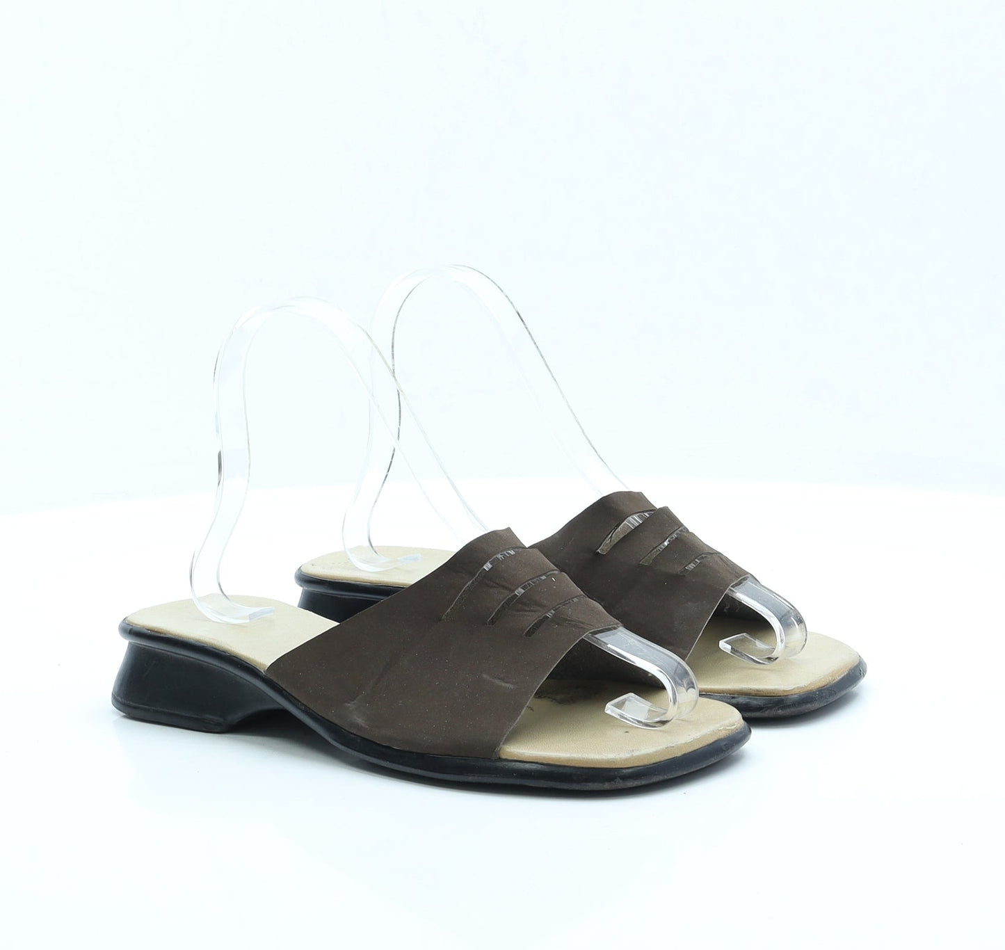 Preworn Womens Brown Polyester Slip On Sandal UK 5 EUR 38
