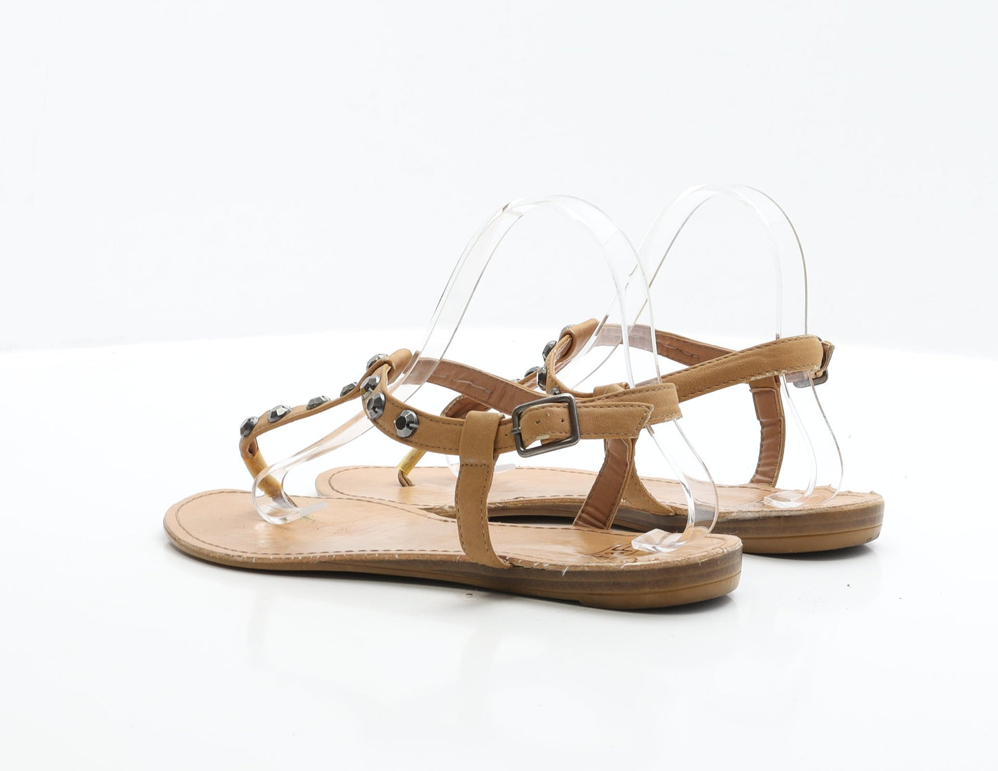 F&F Womens Brown Polyester Thong Sandal UK 8 EUR 42