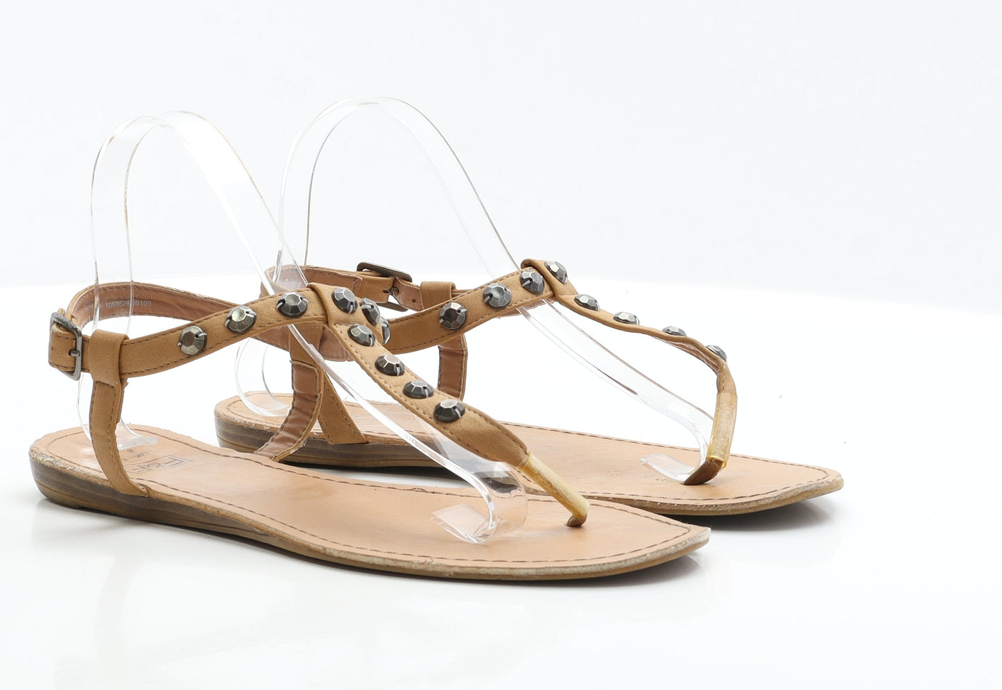 F&F Womens Brown Polyester Thong Sandal UK 8 EUR 42