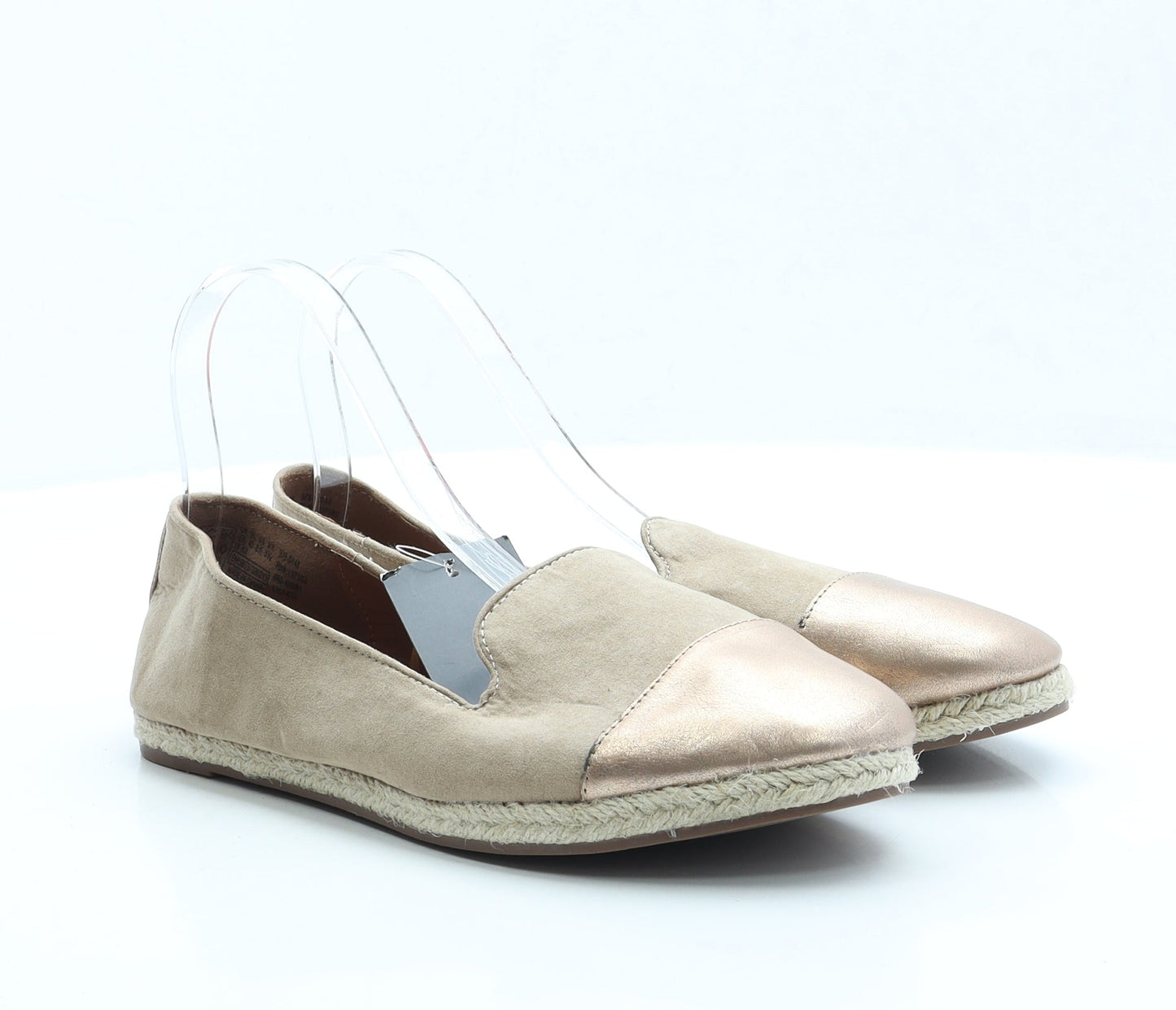 F&F Womens Beige Polyester Loafer Flat UK 6.5