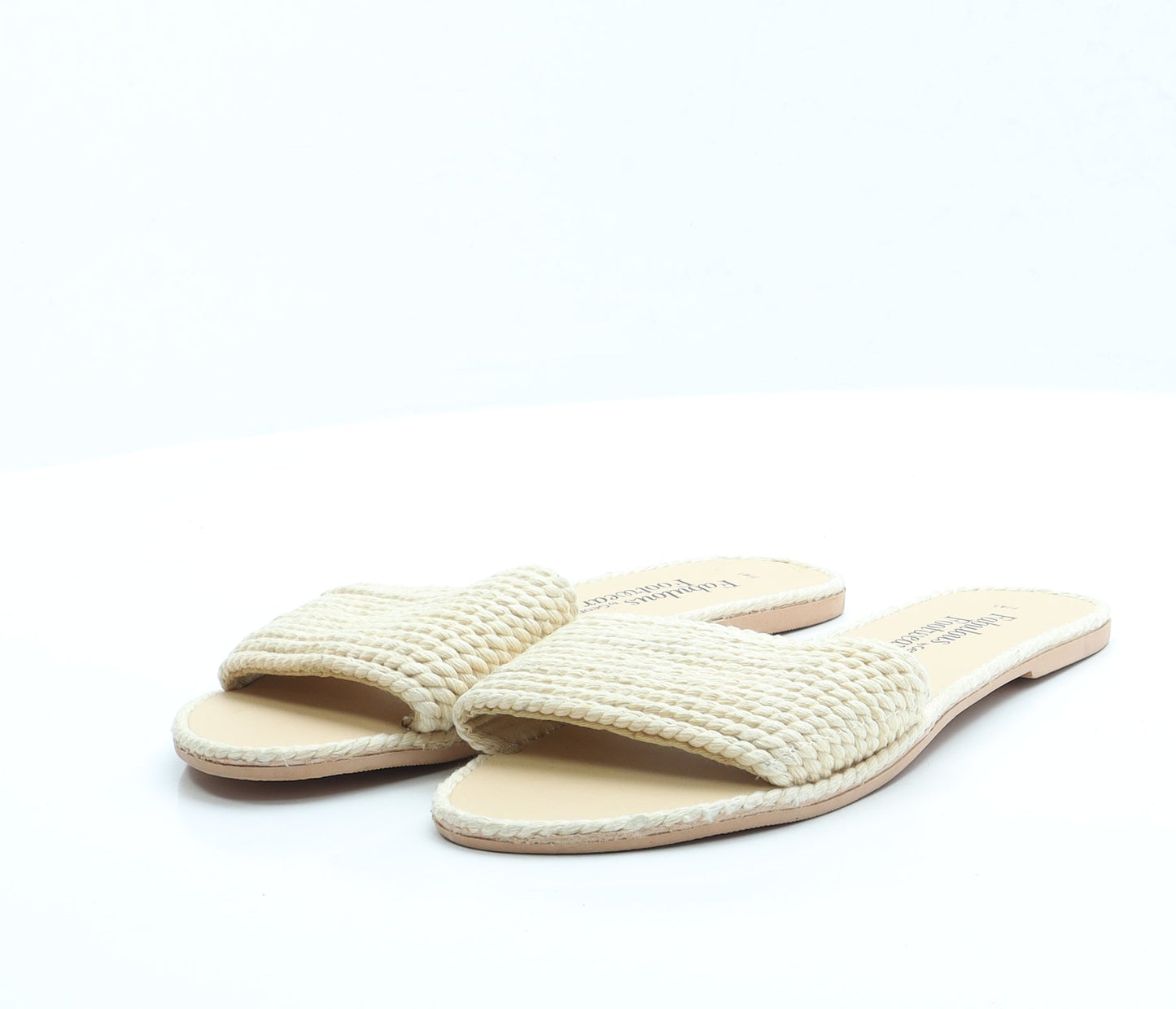 George Womens Beige Polyester Slip On Sandal UK 7