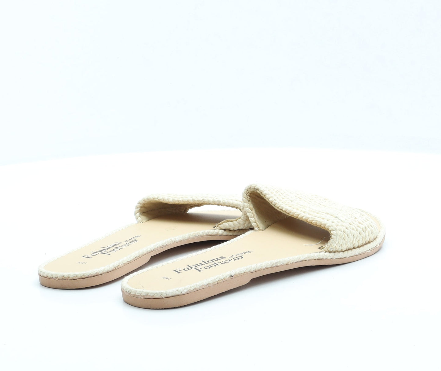 George Womens Beige Polyester Slip On Sandal UK 7