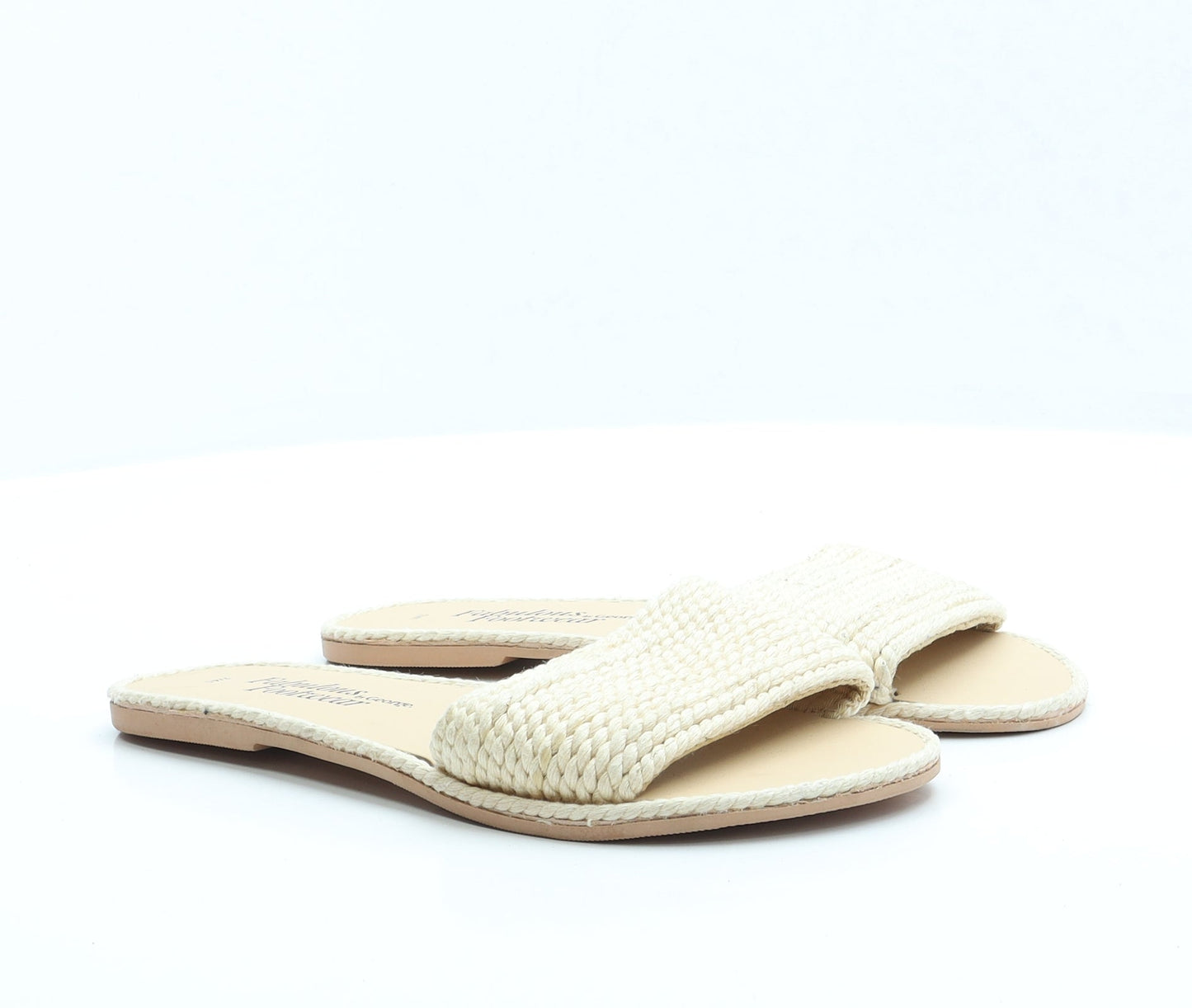 George Womens Beige Polyester Slip On Sandal UK 7