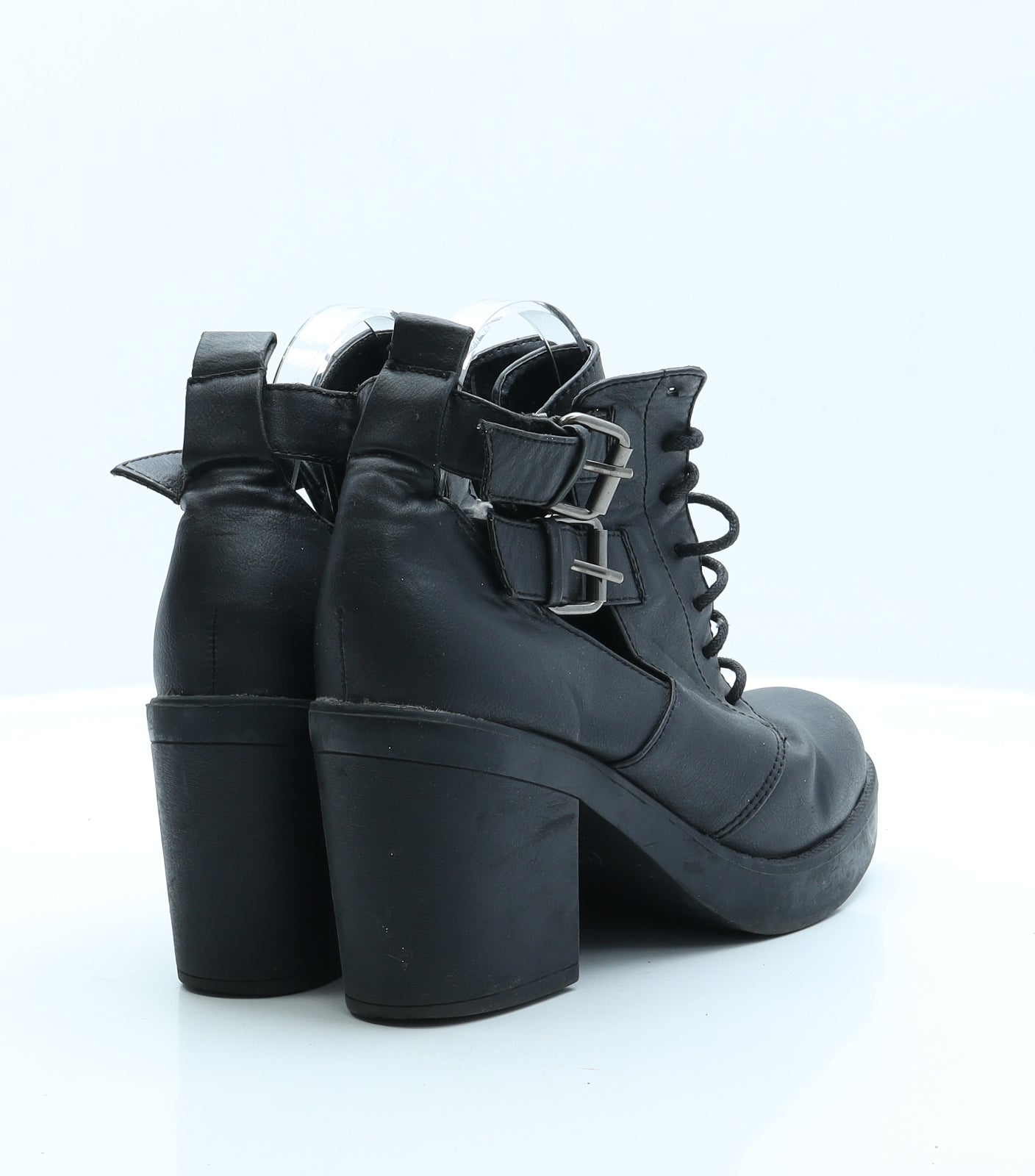 Deep 7 Womens Black Faux Leather Bootie Boot UK 6 EUR 39
