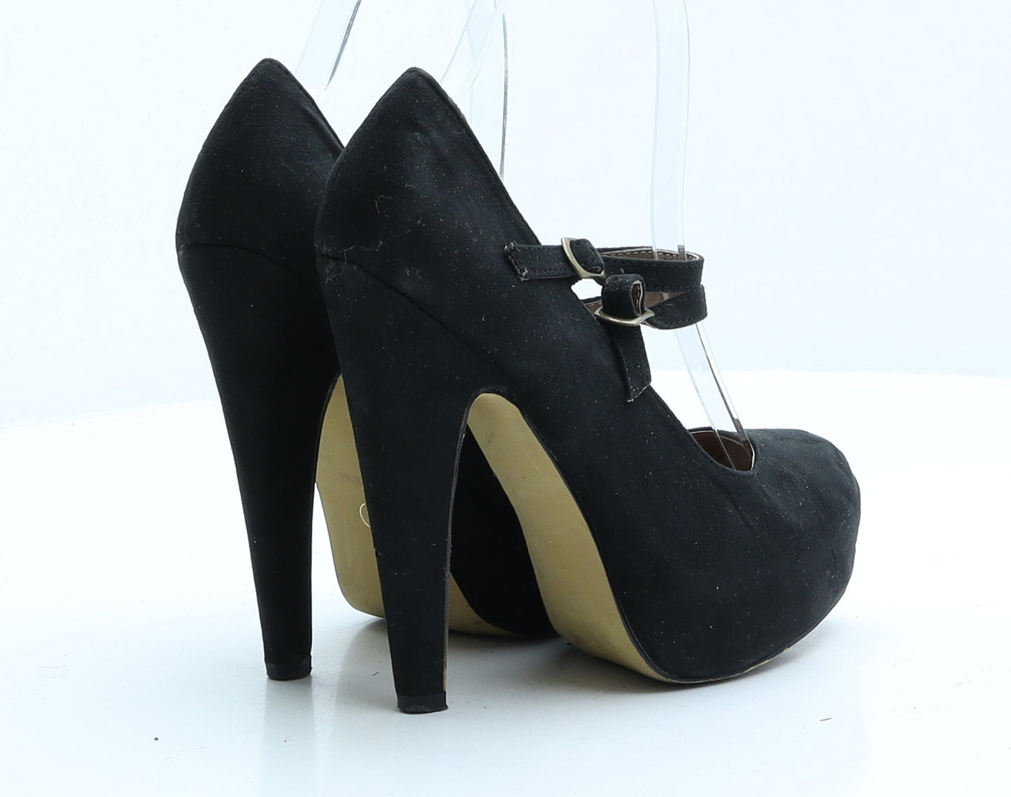 Atmosphere Womens Black Faux Suede Strappy Heel UK 4 EUR 37