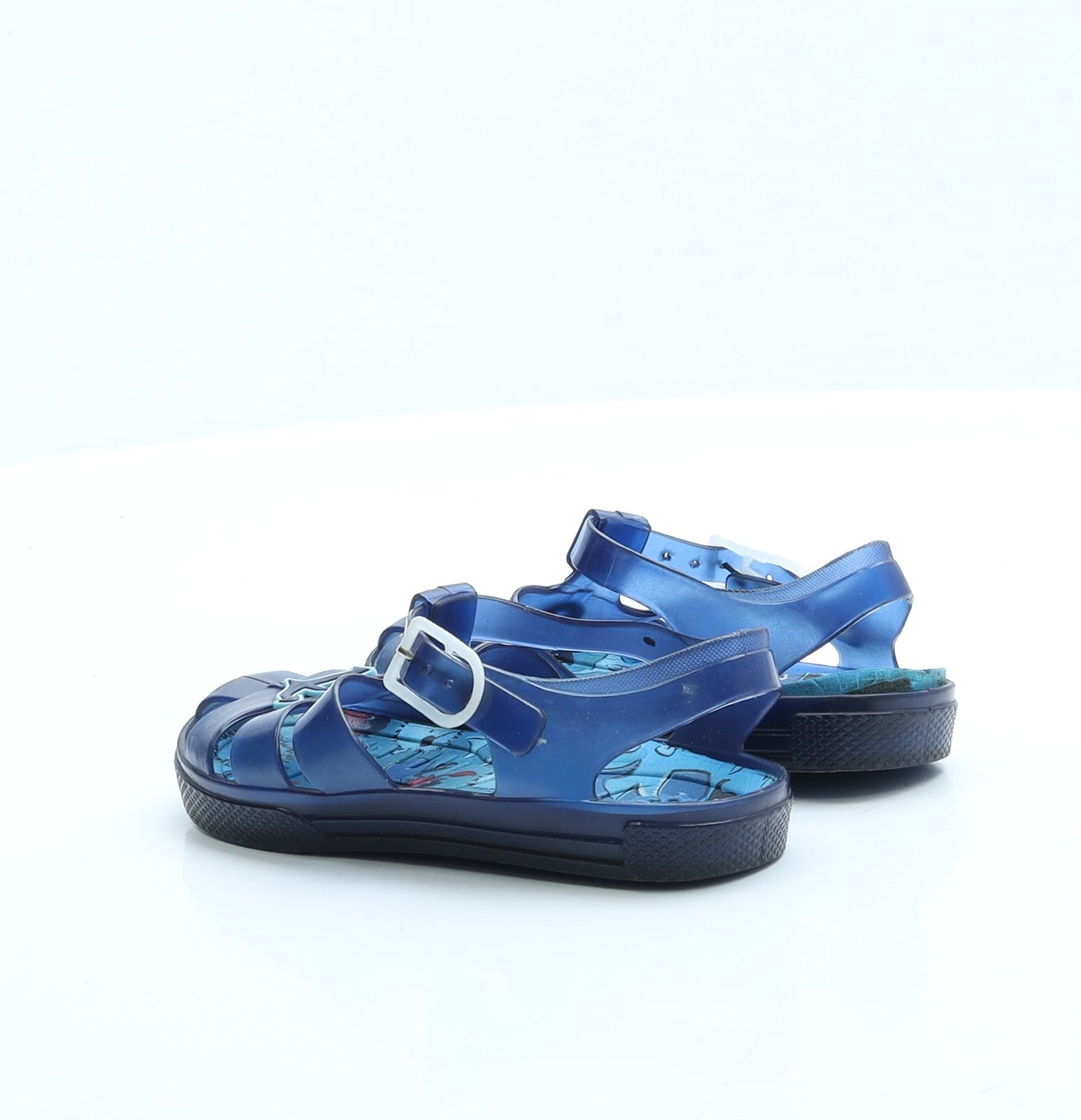 Preworn Boys Blue Rubber Slingback Sandal UK 8
