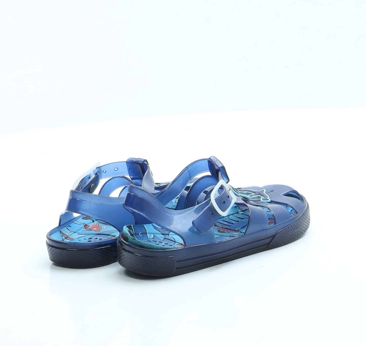 Preworn Boys Blue Rubber Slingback Sandal UK 8