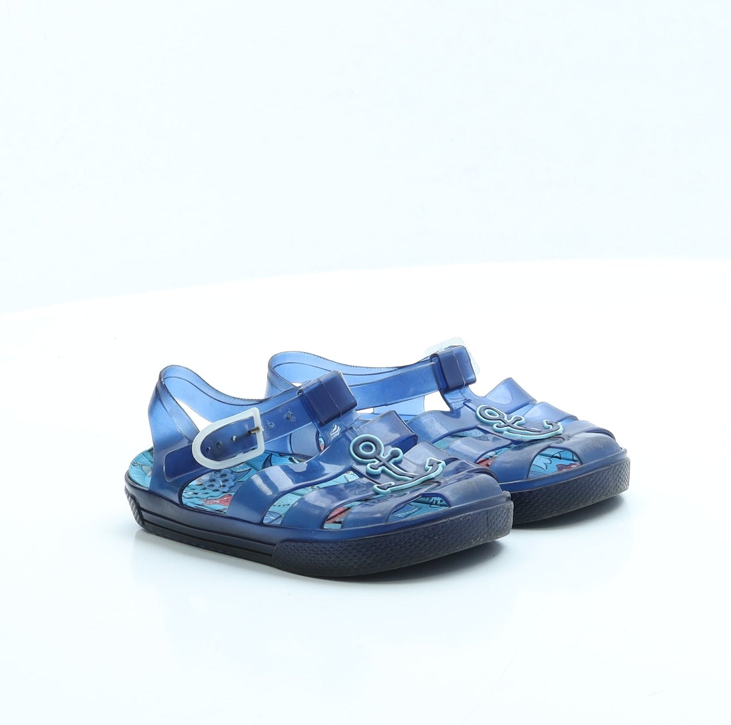 Preworn Boys Blue Rubber Slingback Sandal UK 8