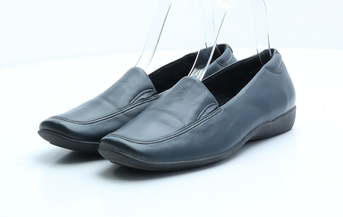 Preworn Womens Blue Faux Leather Slip On Flat UK 3.5