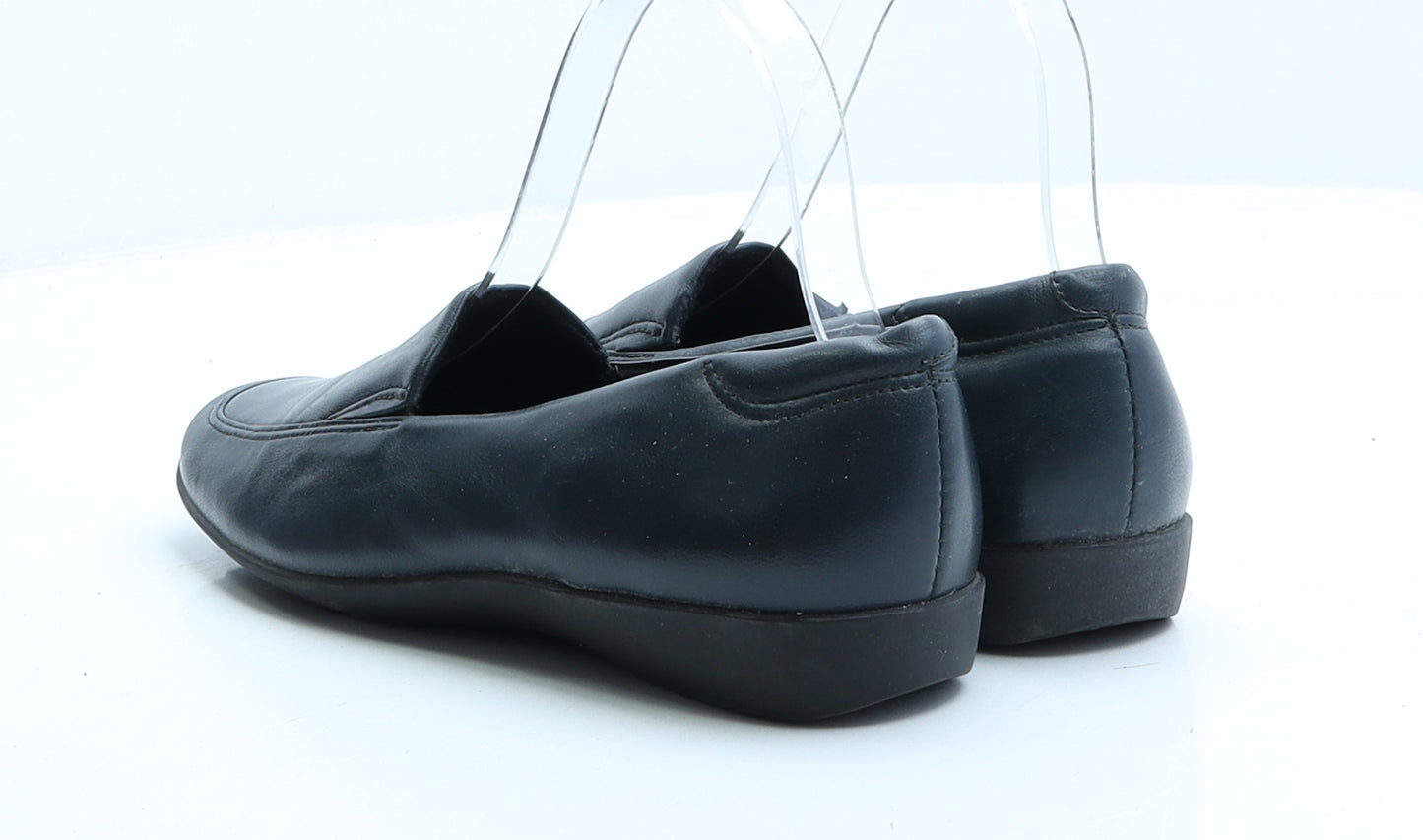 Preworn Womens Blue Faux Leather Slip On Flat UK 3.5