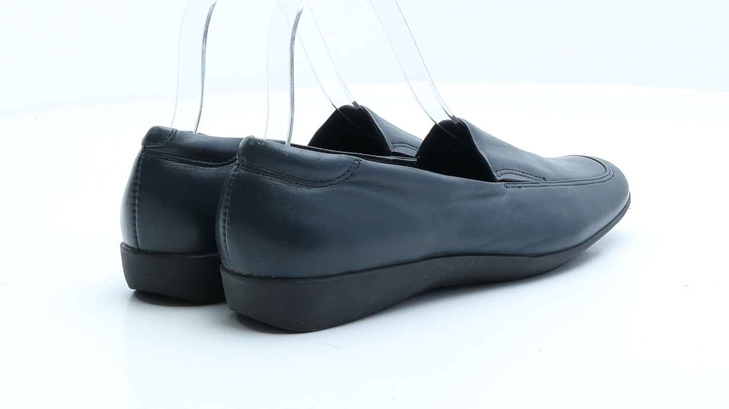 Preworn Womens Blue Faux Leather Slip On Flat UK 3.5