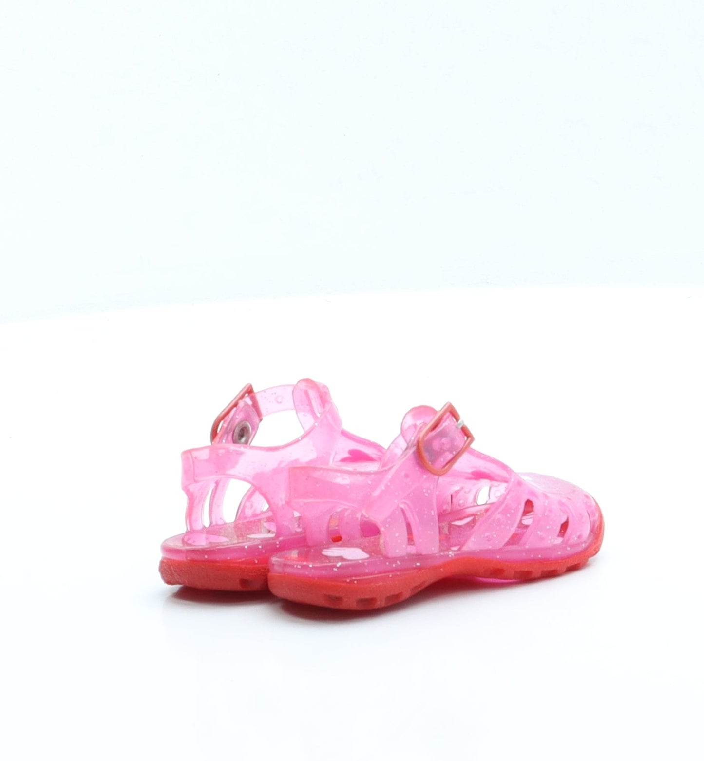 Preworn Girls Pink Rubber Slingback Sandal UK 2