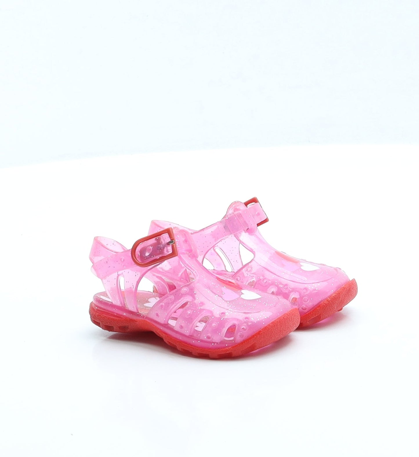 Preworn Girls Pink Rubber Slingback Sandal UK 2