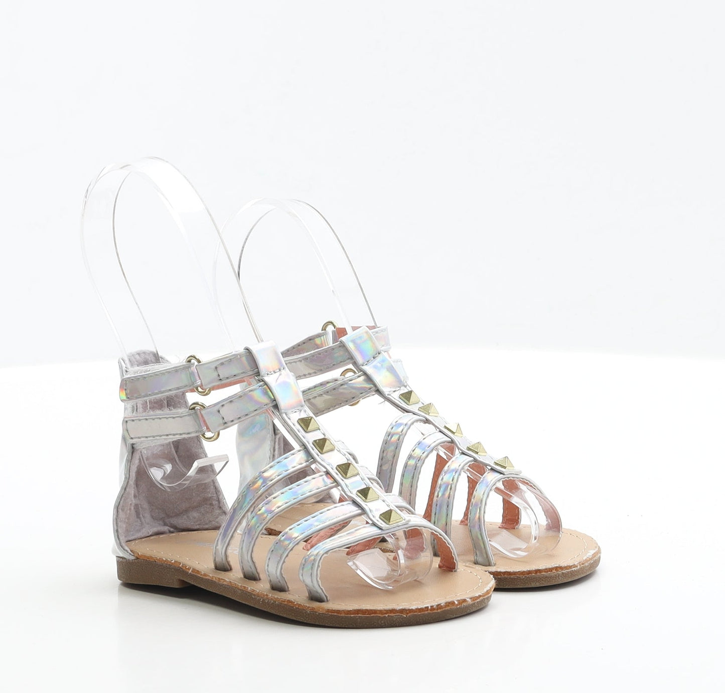 Pep&Co Girls Silver Polyester Gladiator Sandal UK 7 EUR 24