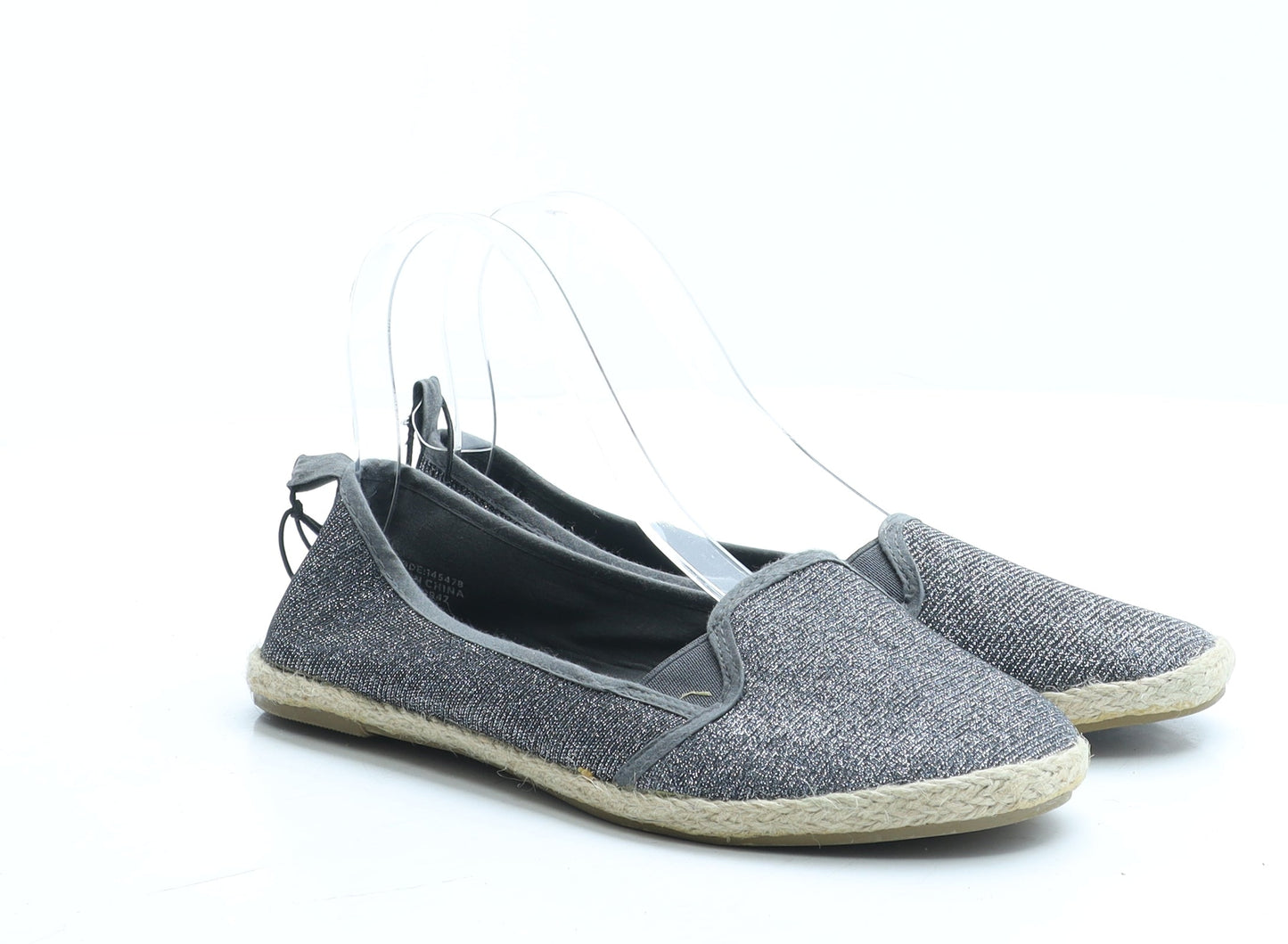Atmosphere Womens Grey Polyester Ballet Flat UK 4 EUR 37