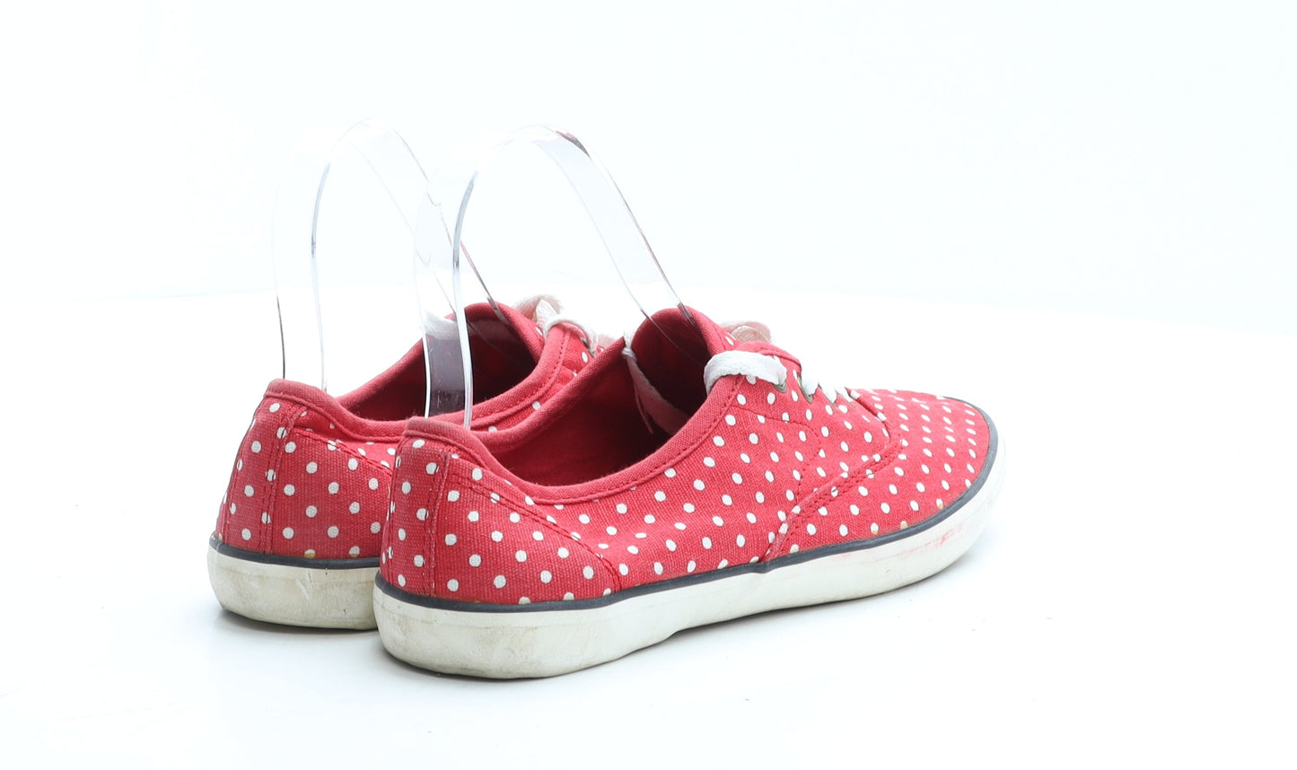 Preworn Womens Red Polka Dot Polyester Trainer UK 6 EUR 39