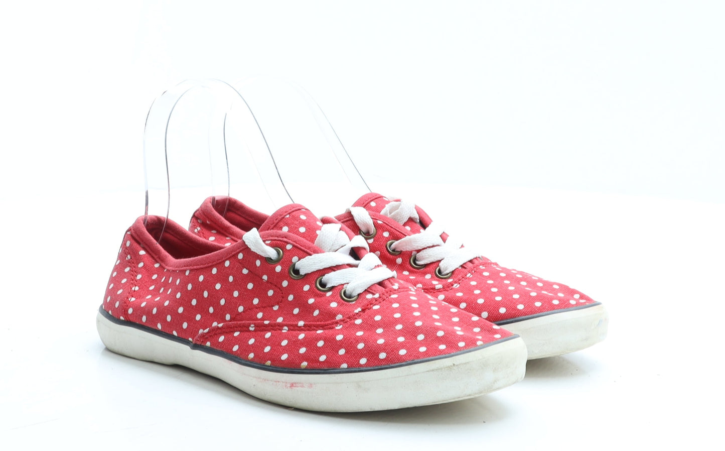 Preworn Womens Red Polka Dot Polyester Trainer UK 6 EUR 39