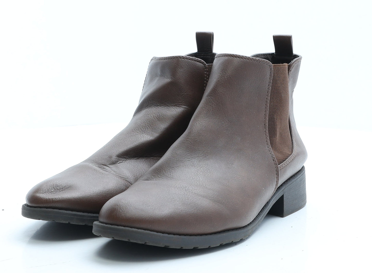 George Womens Brown Faux Leather Chelsea Boot UK 6 EUR 39