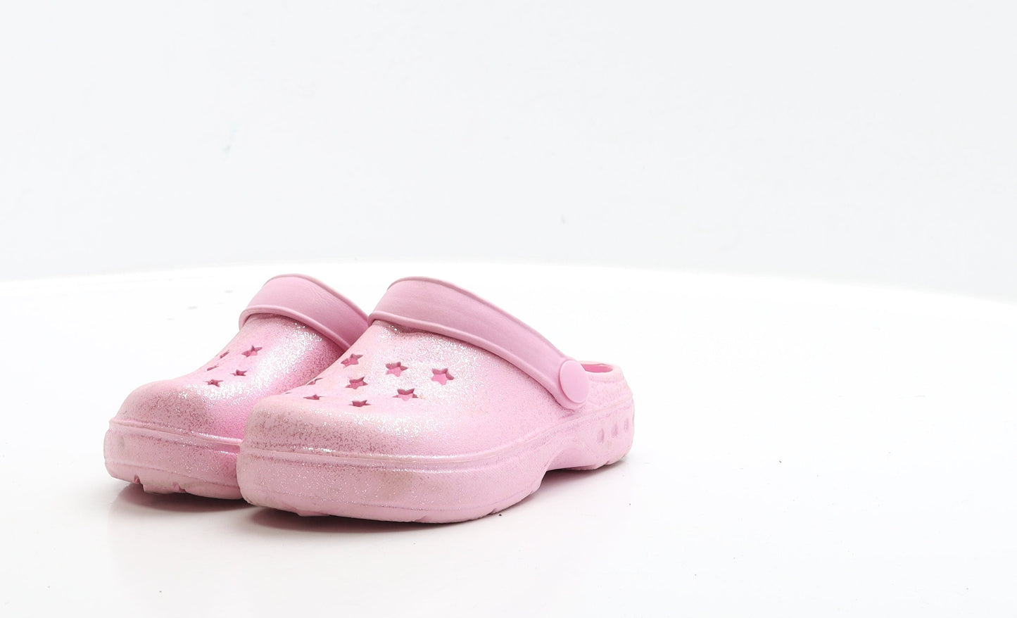 Preworn Girls Pink Rubber Clog Sandal UK 7 EUR 24 - Star Detail