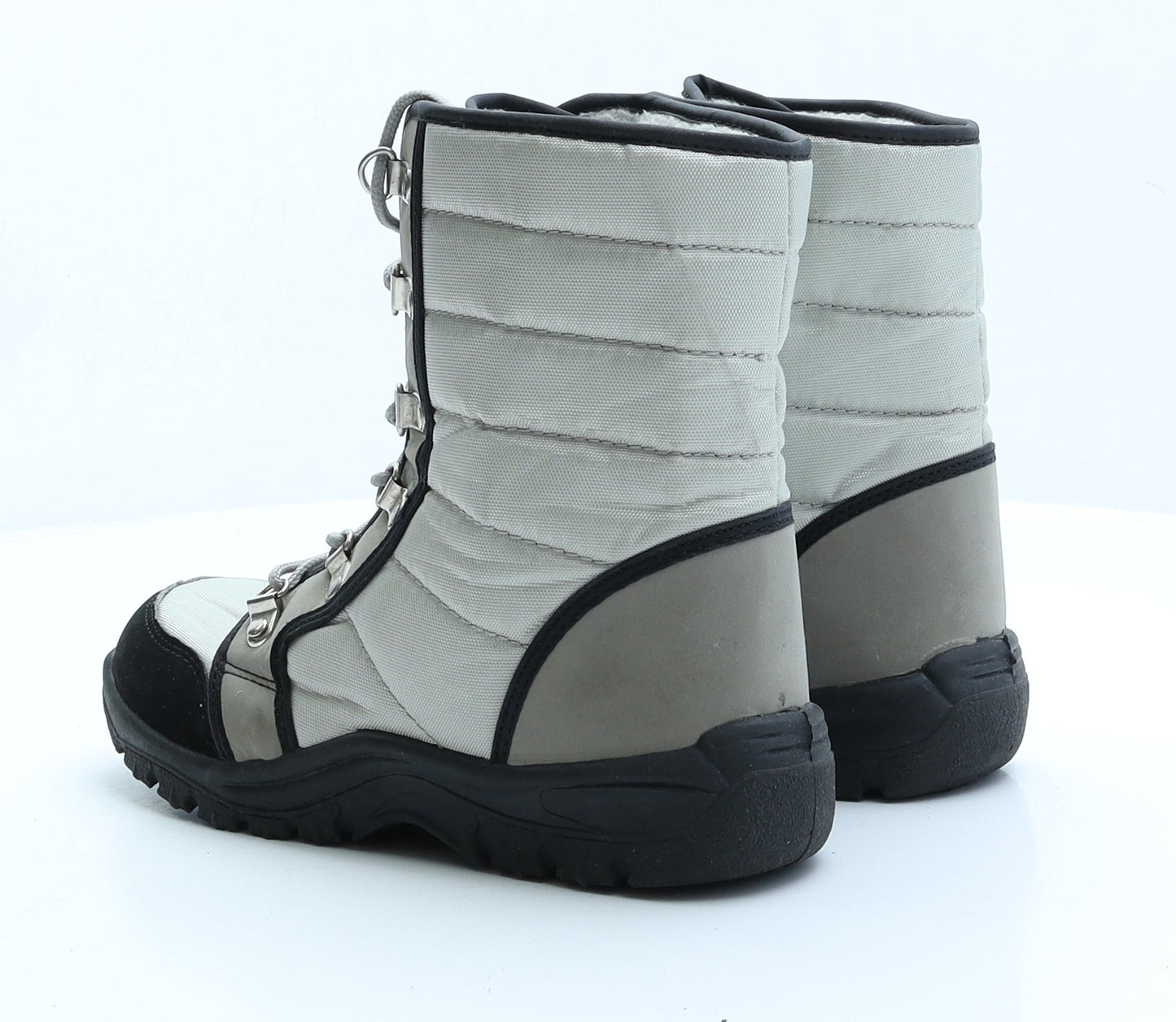F&F Womens Beige Polyester Snow Boot Boot UK 3 EUR 36