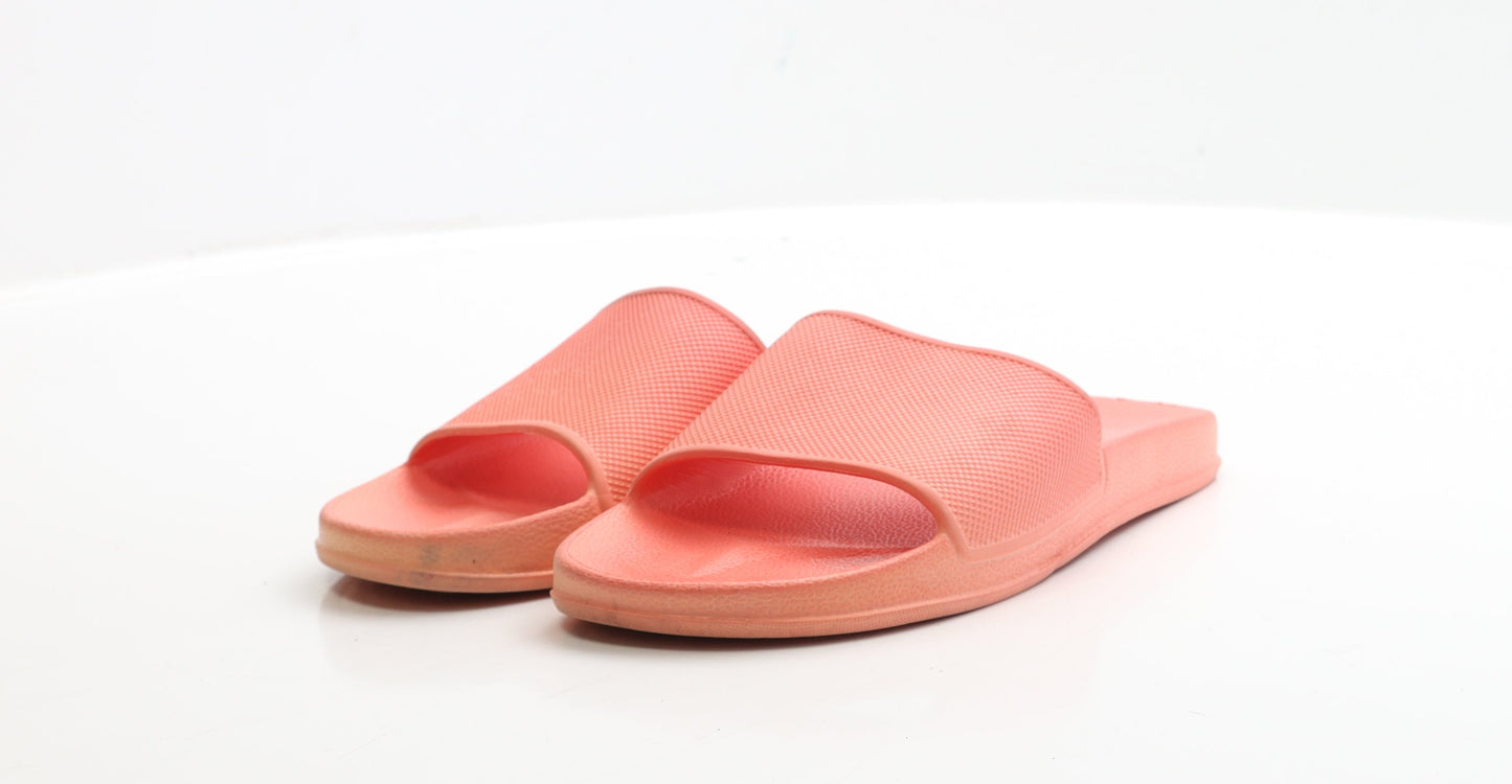 Preworn Womens Pink Rubber Slip On Sandal UK 4 EUR 37