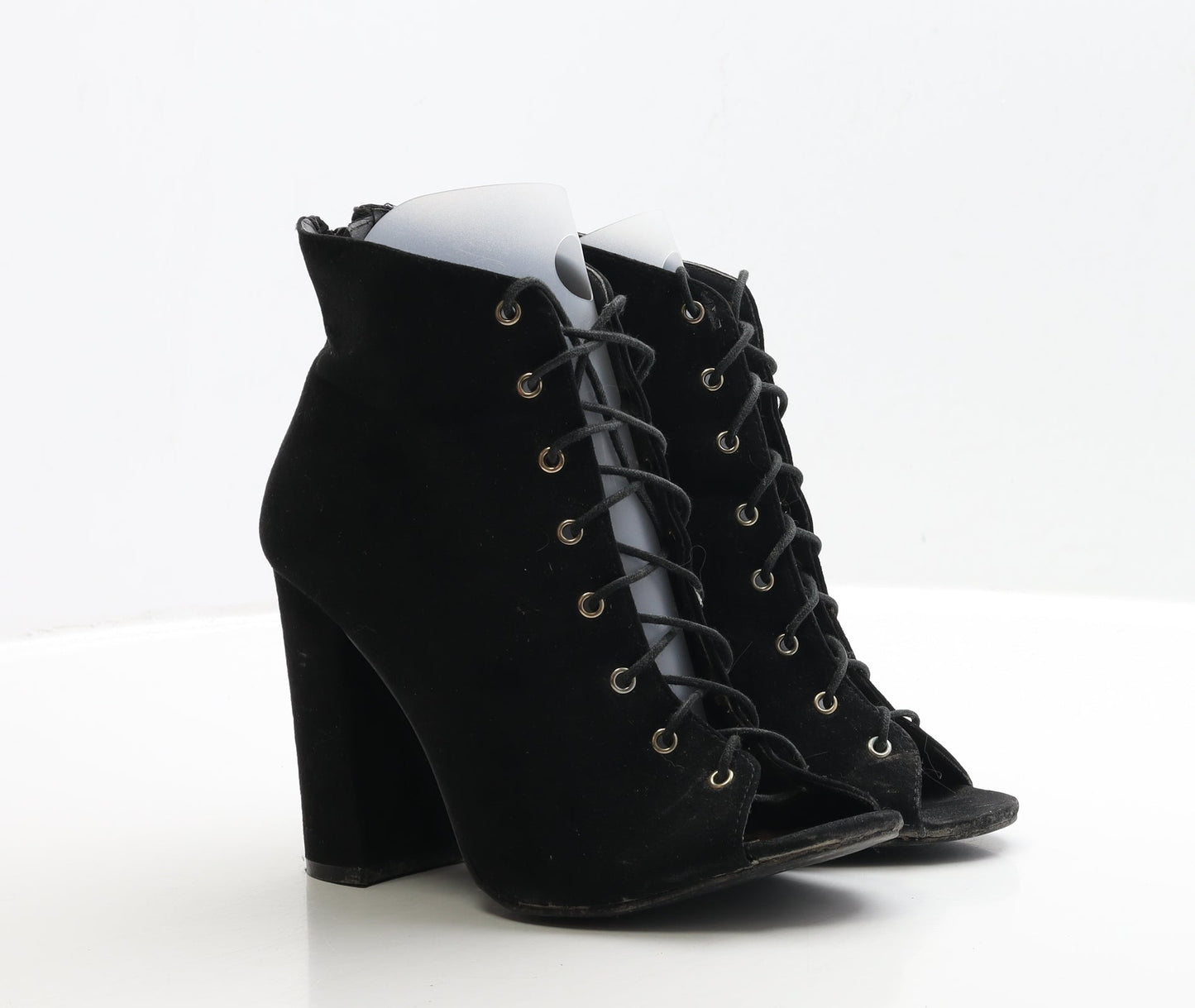 Atmosphere Womens Black Faux Suede Bootie Boot UK 6 EUR 39 - Lace up