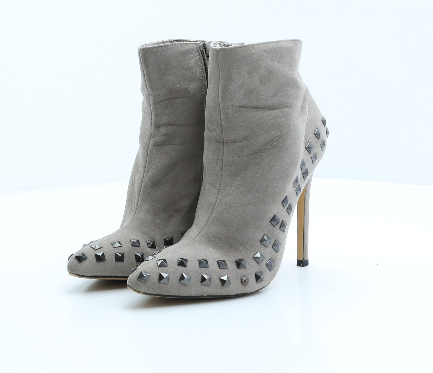 Preworn Womens Beige Faux Suede Bootie Boot UK 4 EUR 37
