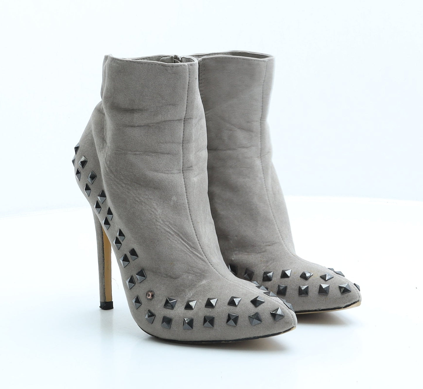 Preworn Womens Beige Faux Suede Bootie Boot UK 4 EUR 37