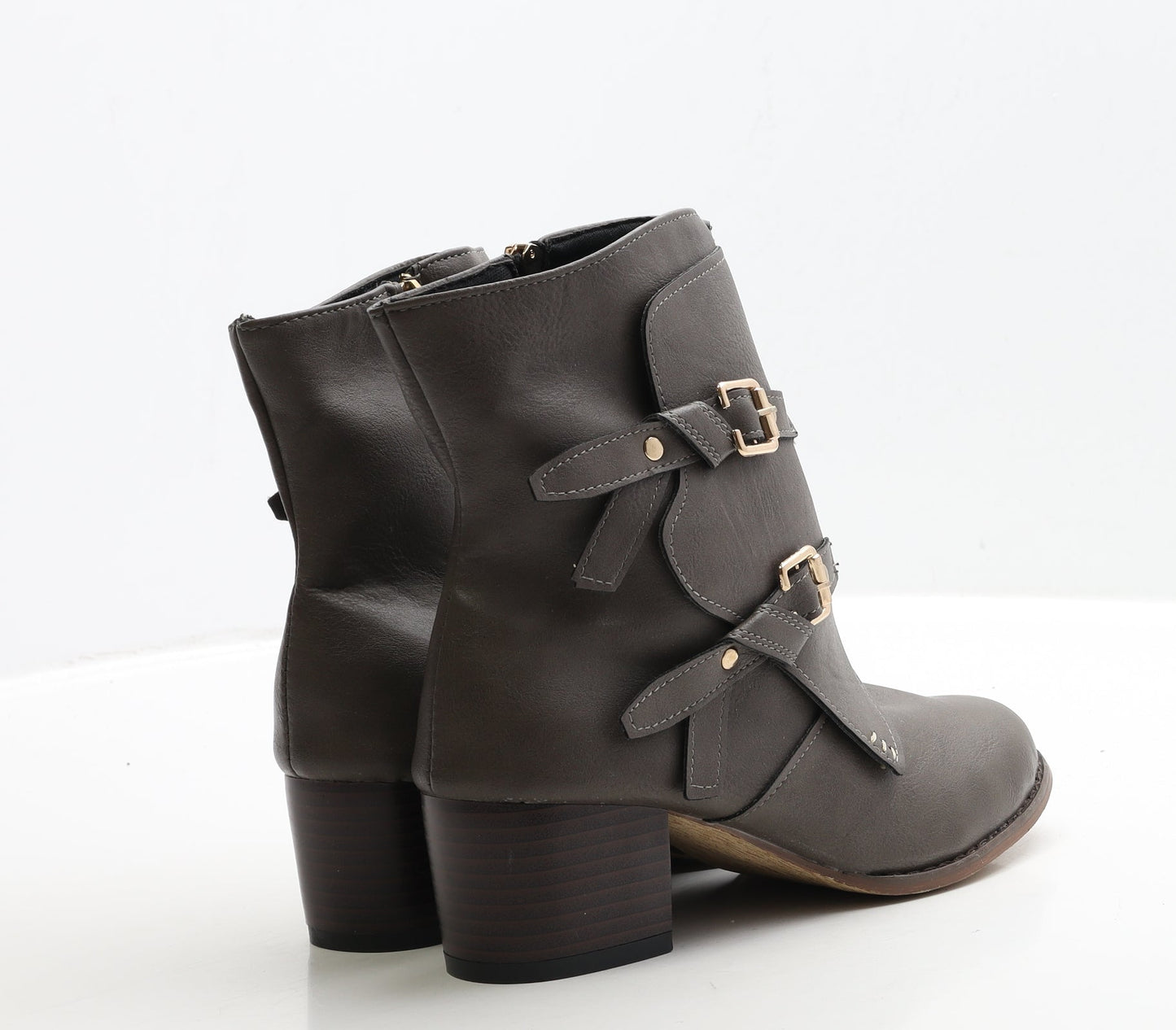 Preworn Womens Brown Leather Bootie Boot UK 3 EUR 36