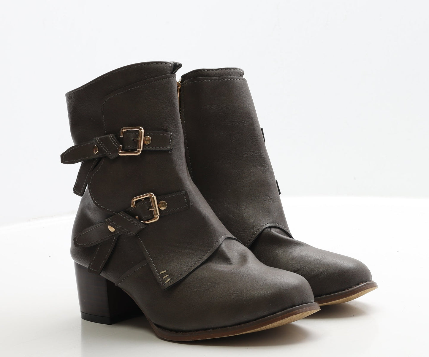 Preworn Womens Brown Leather Bootie Boot UK 3 EUR 36